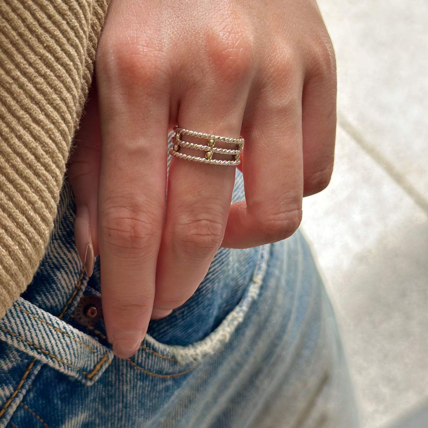 Silver925×Brass plain ring 2