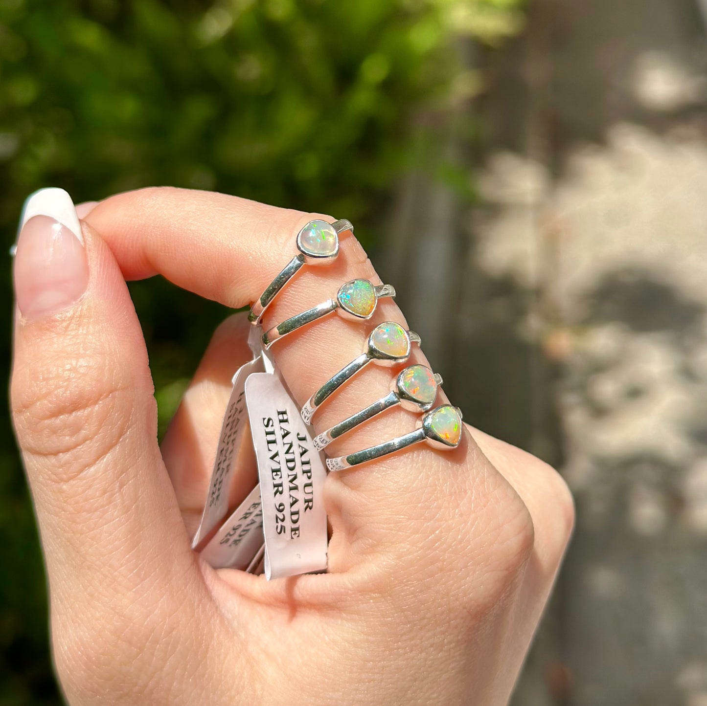 Silver925 heart opal ring 2