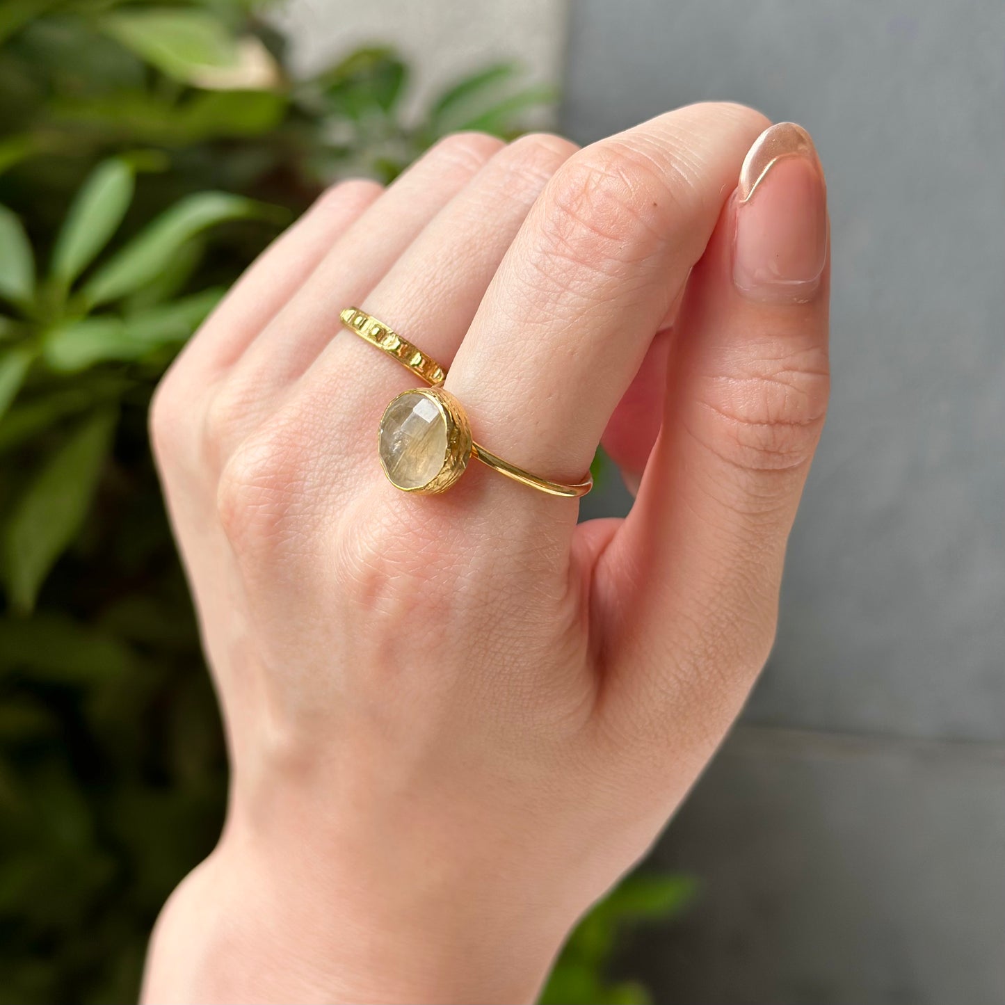 Brass 1stone ring 4