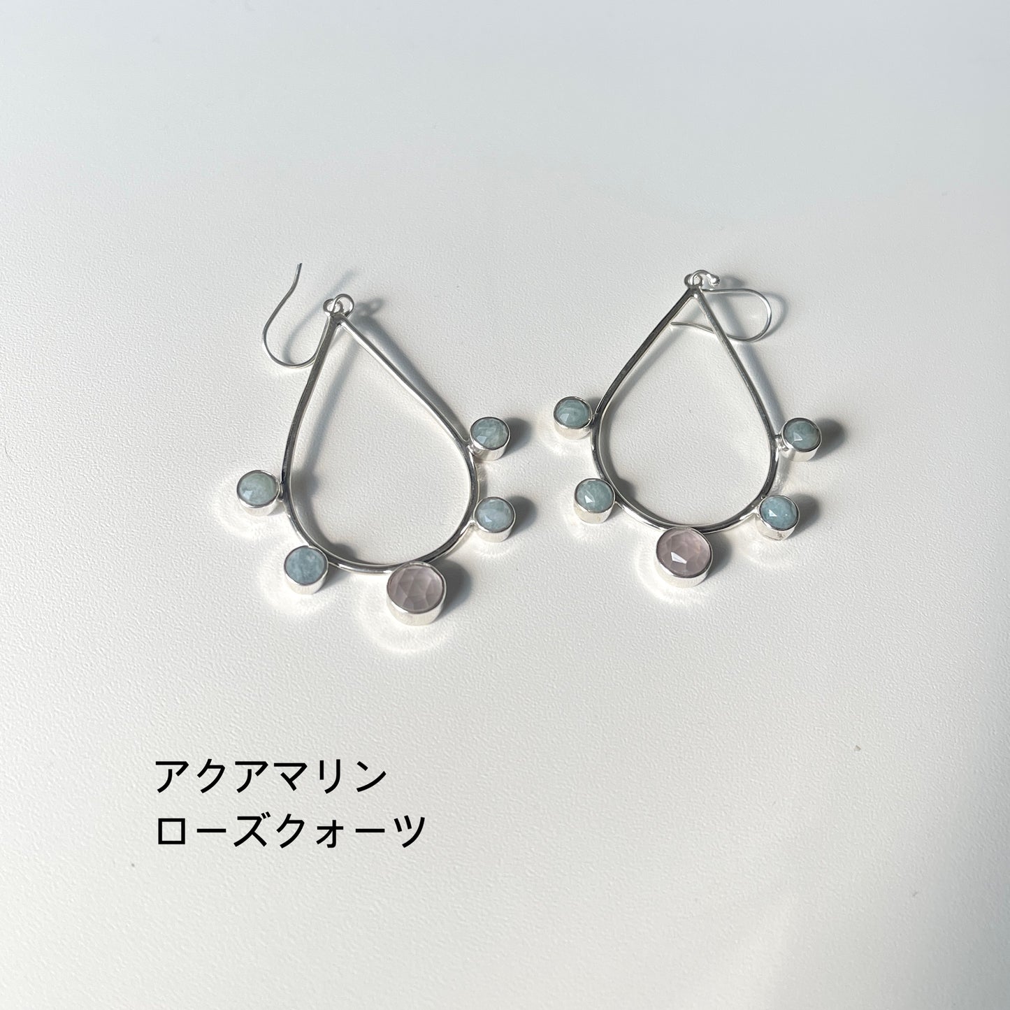 Silver925 Tear drop 5stone pierce