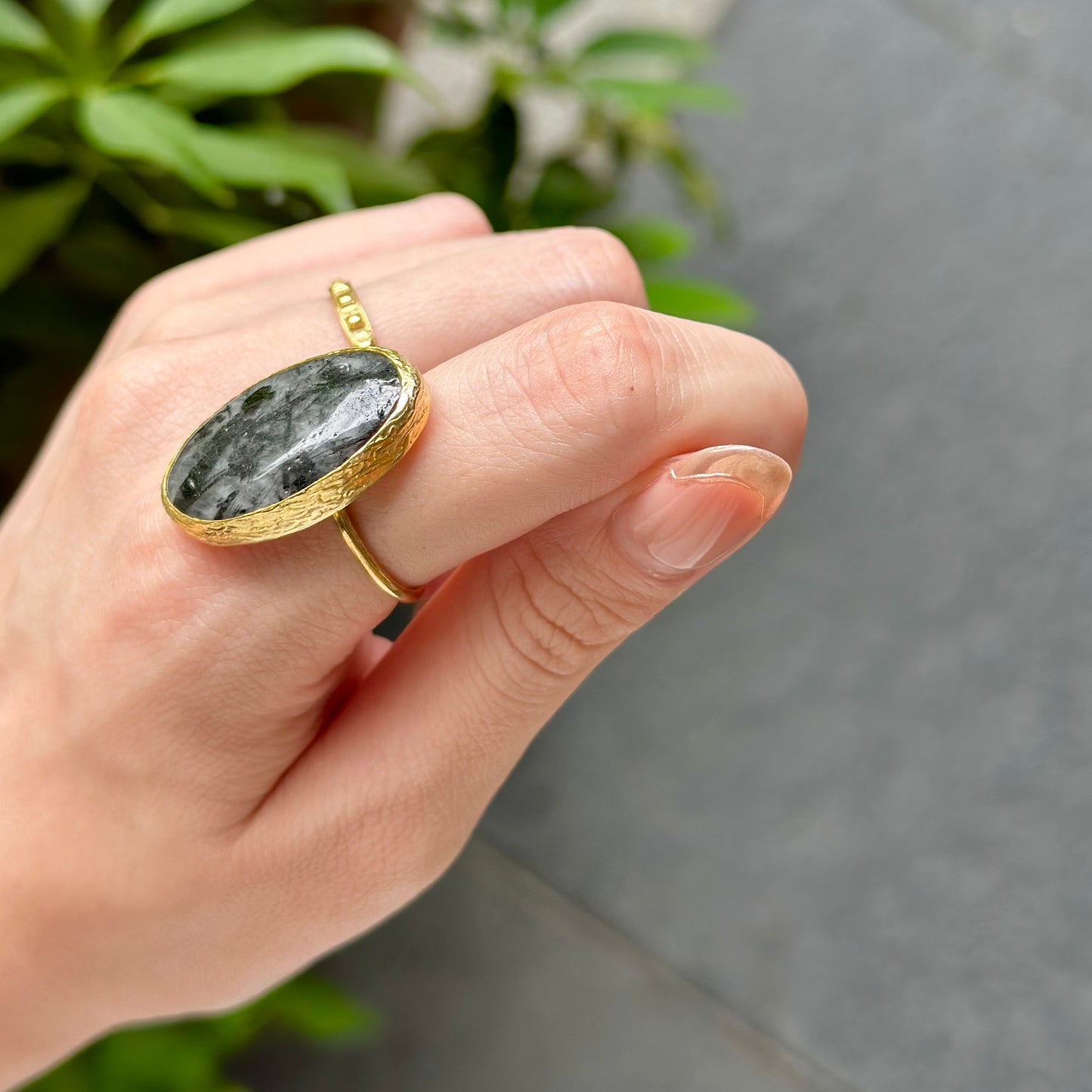 Brass 1stone ring 5