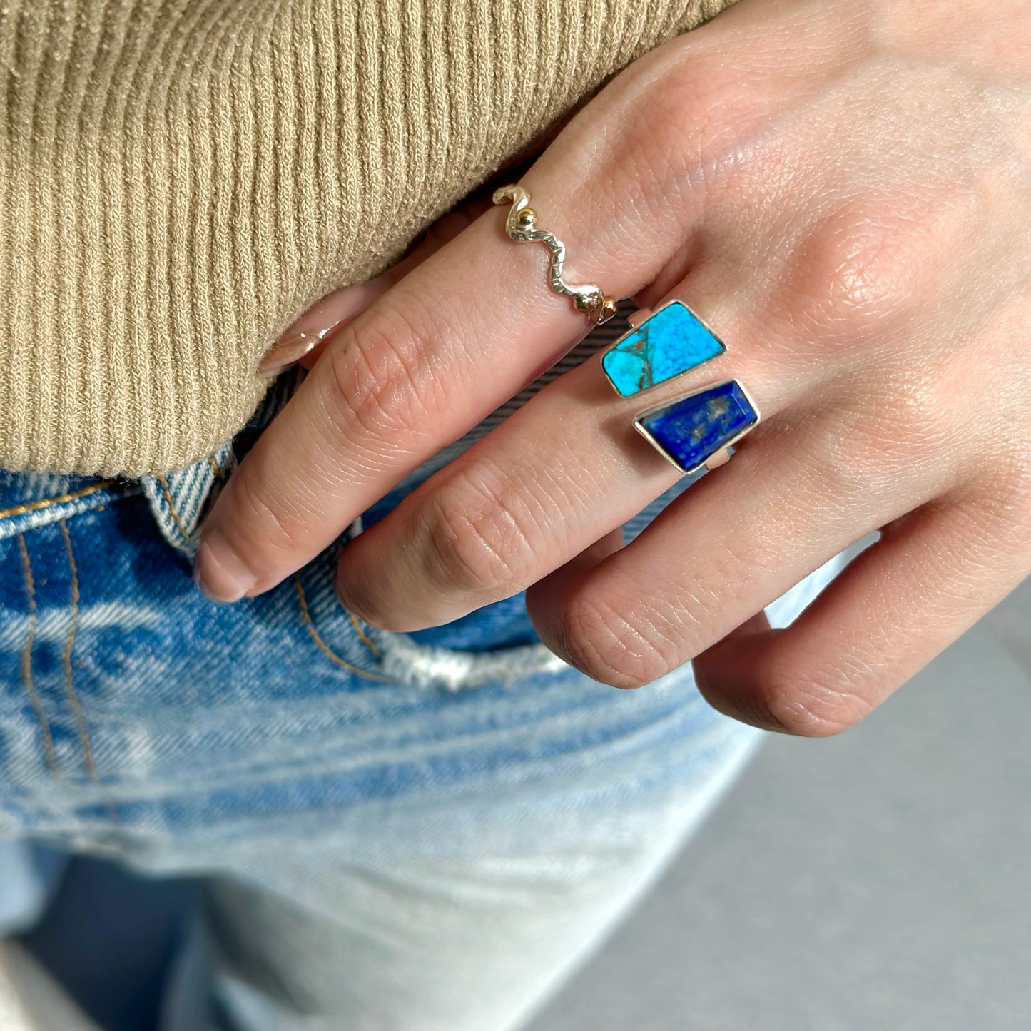 Silver925 2stone ring 4