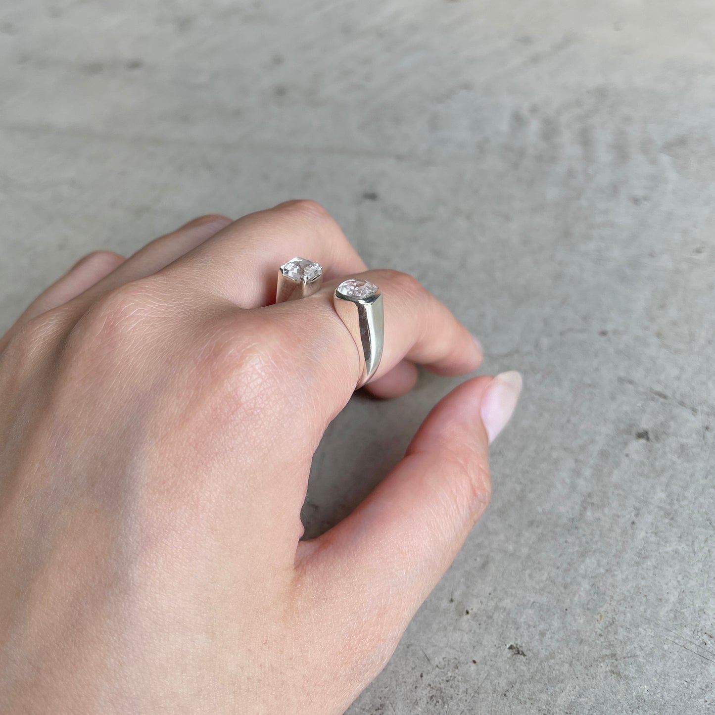 Silver925 2stone ring 1