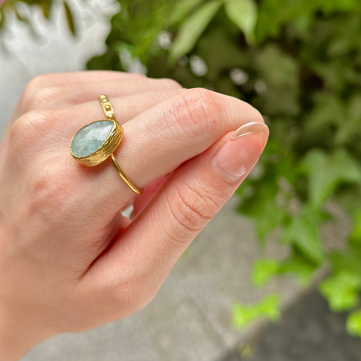 Brass 1stone ring 4