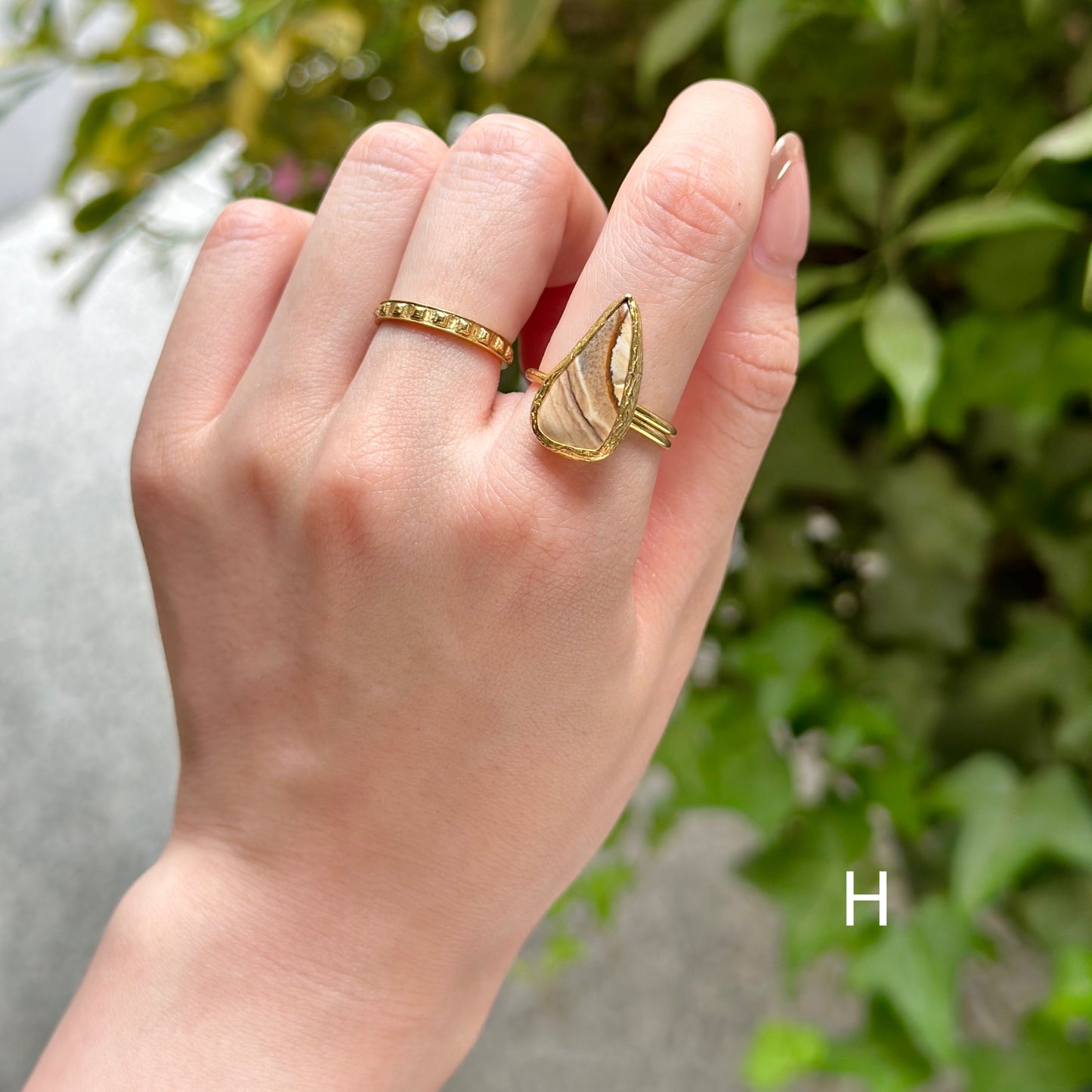 Brass 1stone ring 4