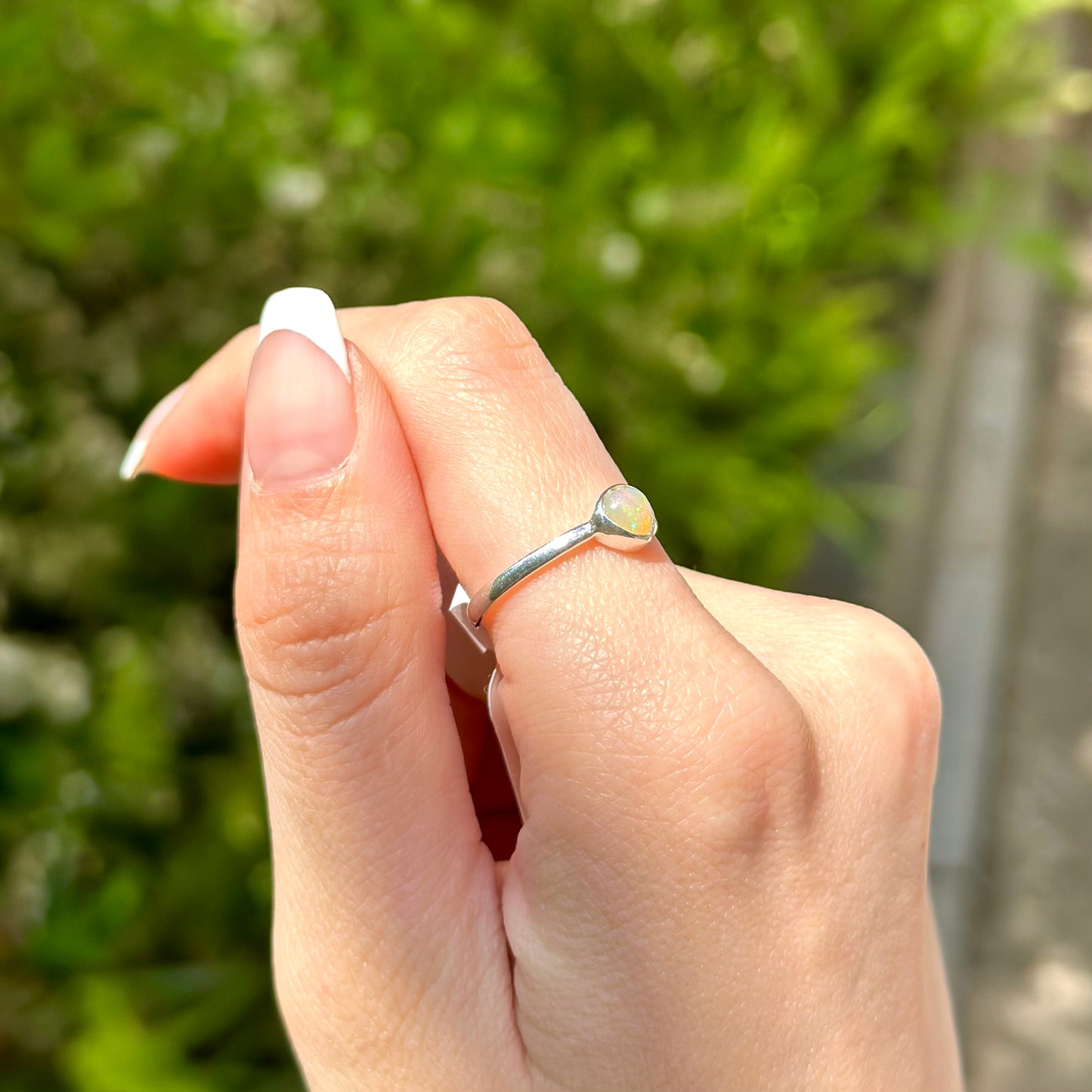 Silver925 heart opal ring 2