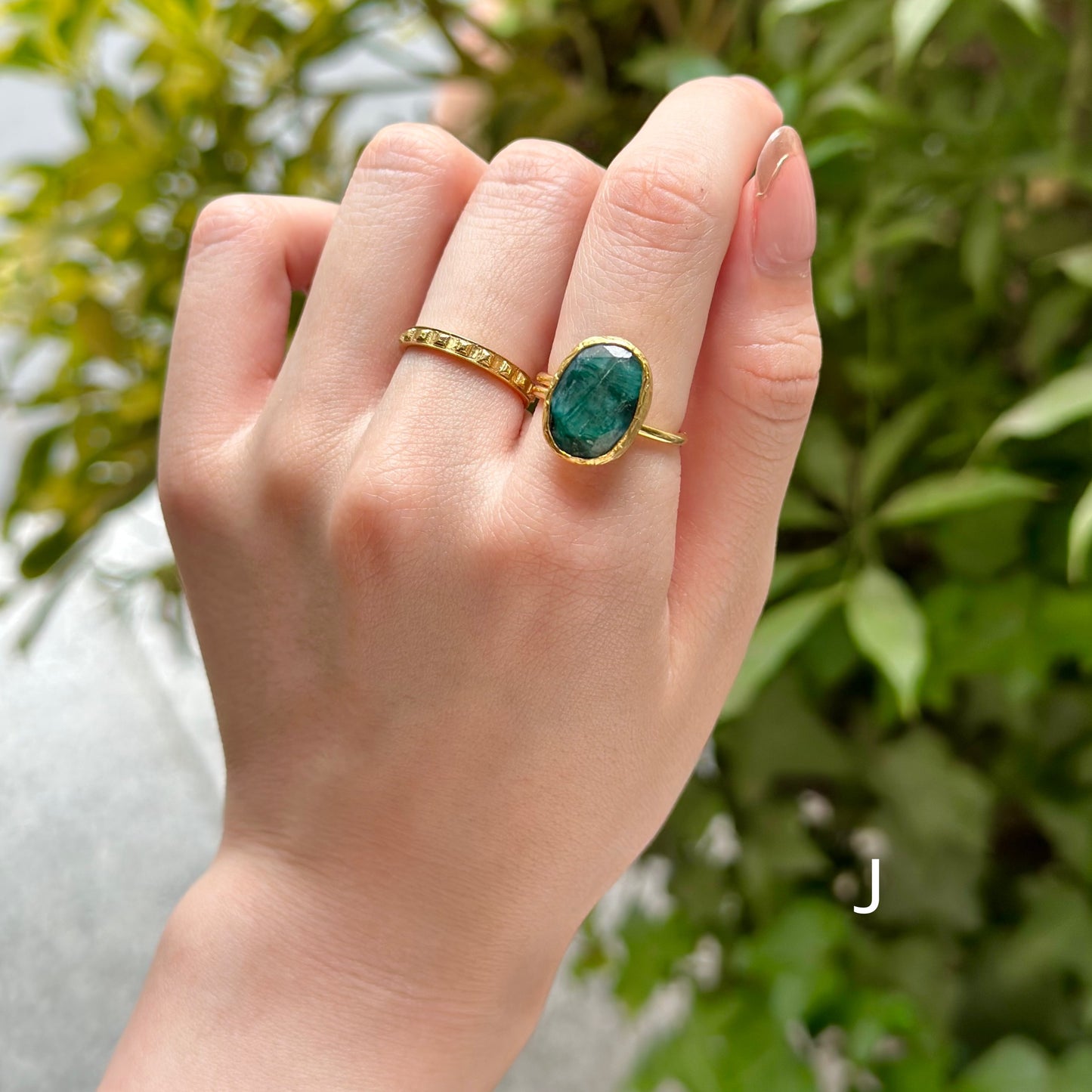 Brass 1stone ring 4