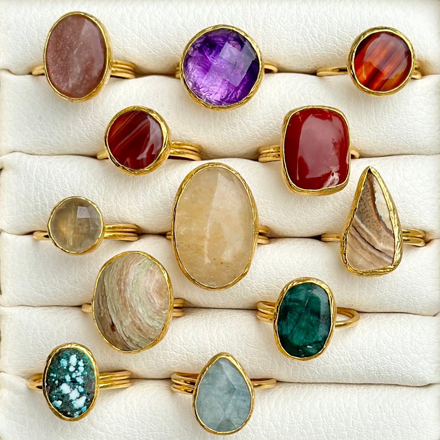Brass 1stone ring 4