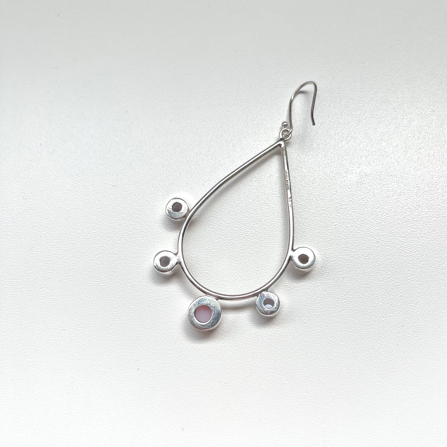 Silver925 Tear drop 5stone pierce