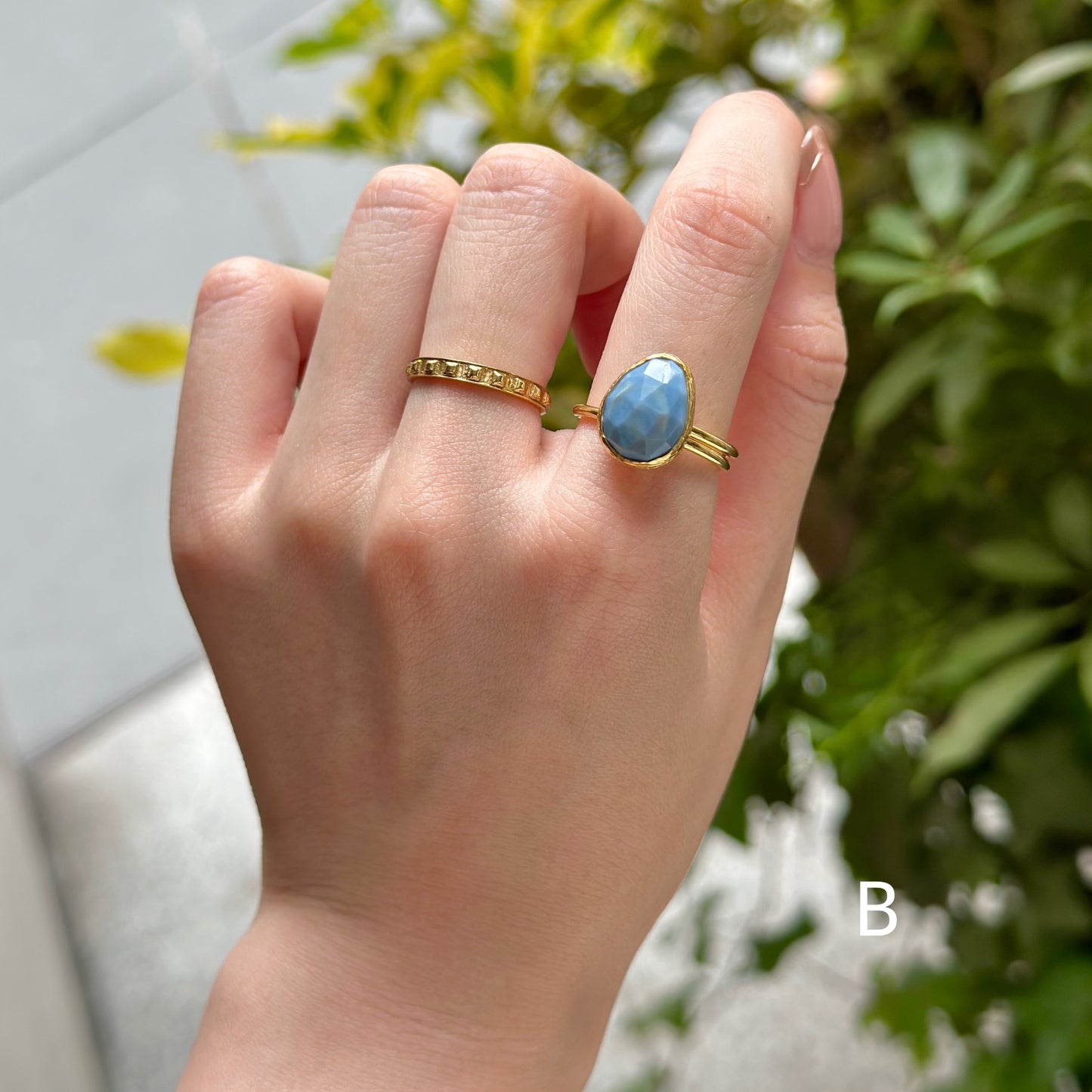 Brass 1stone ring 5
