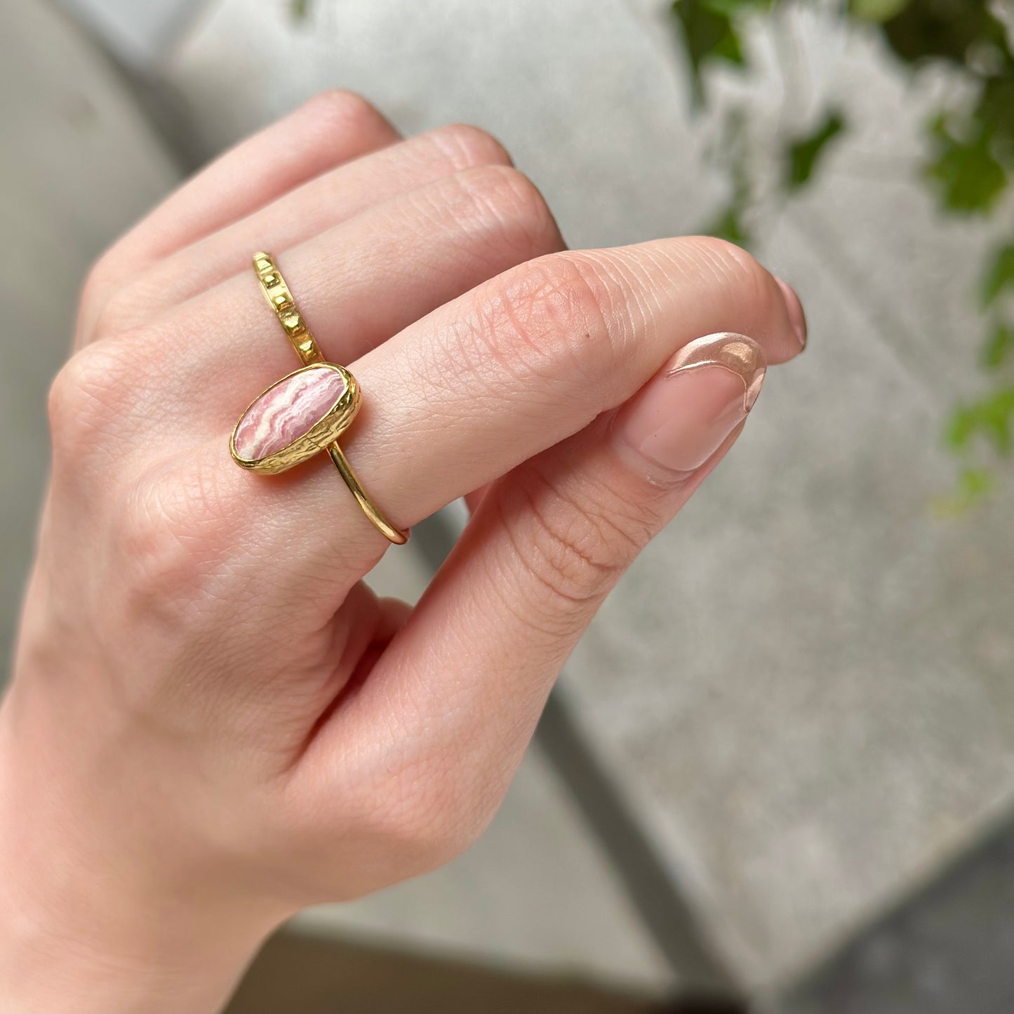Brass 1stone ring 3