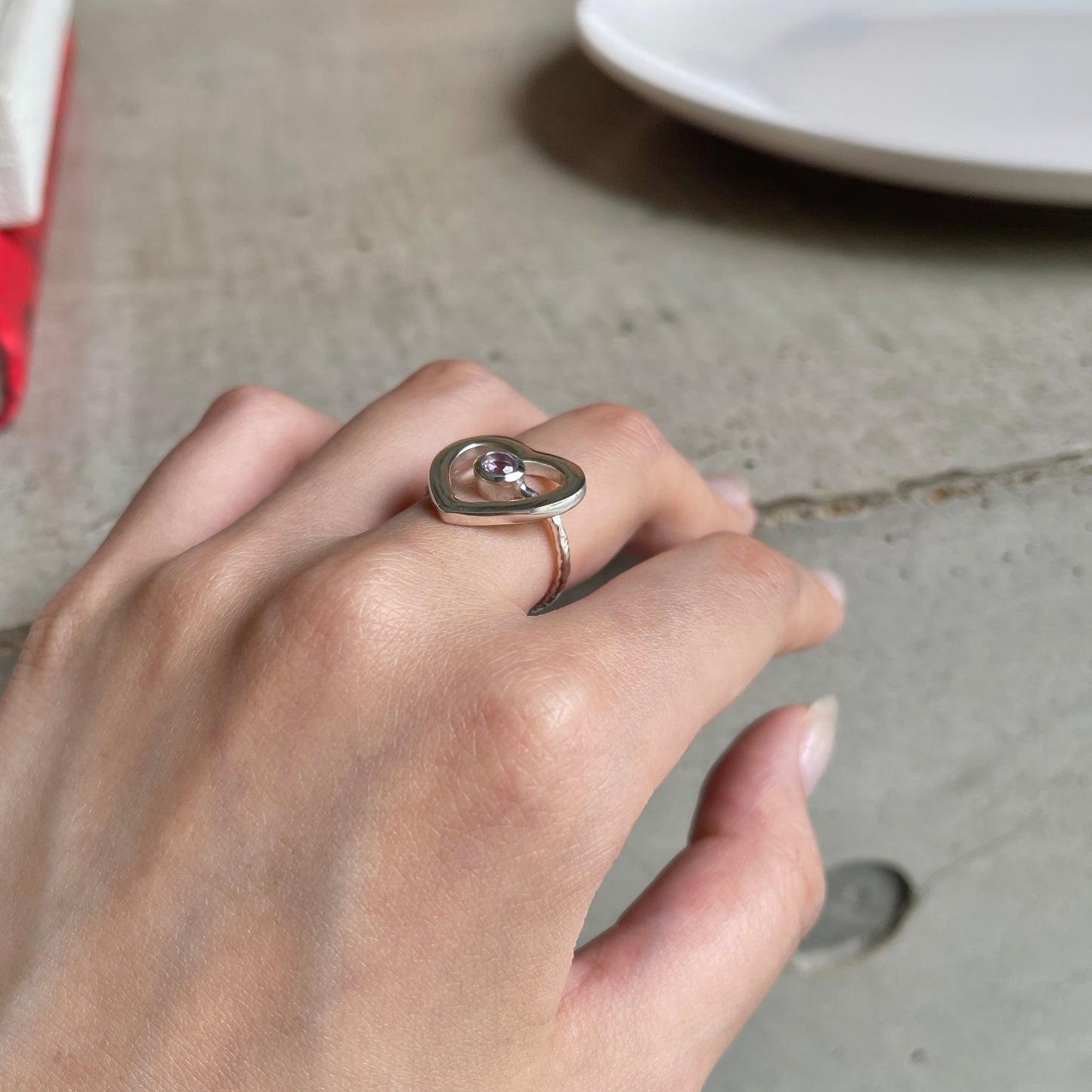 Heart 1stone ring