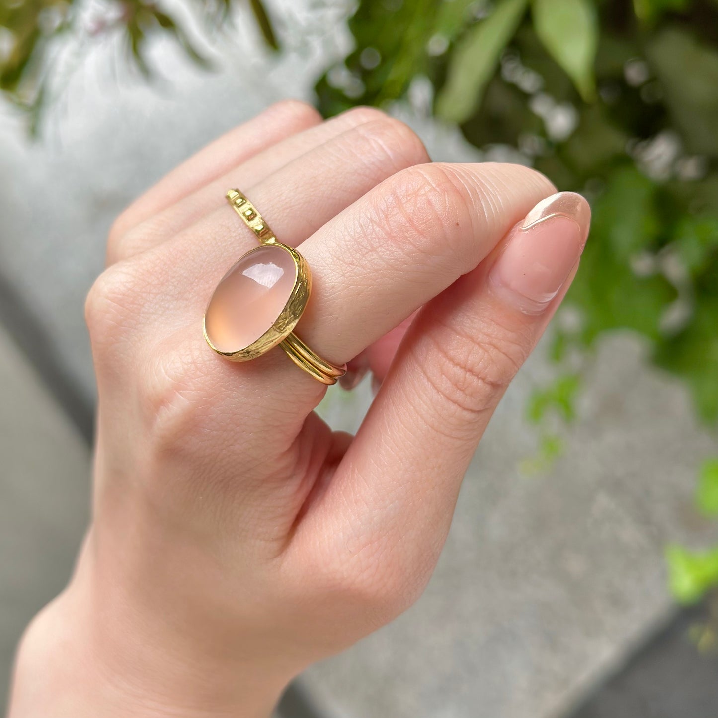 Brass 1stone ring 3