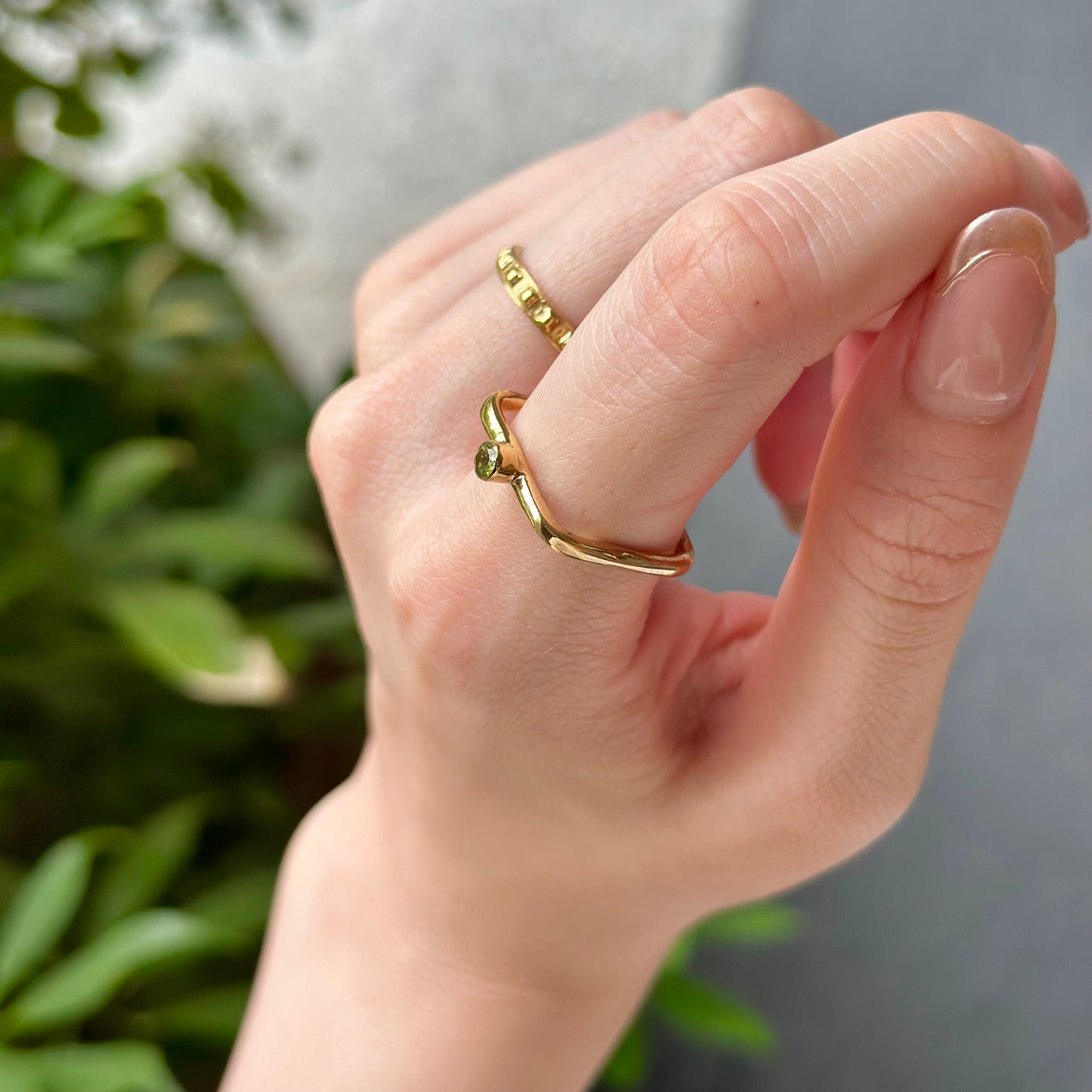 Brass square petit ring
