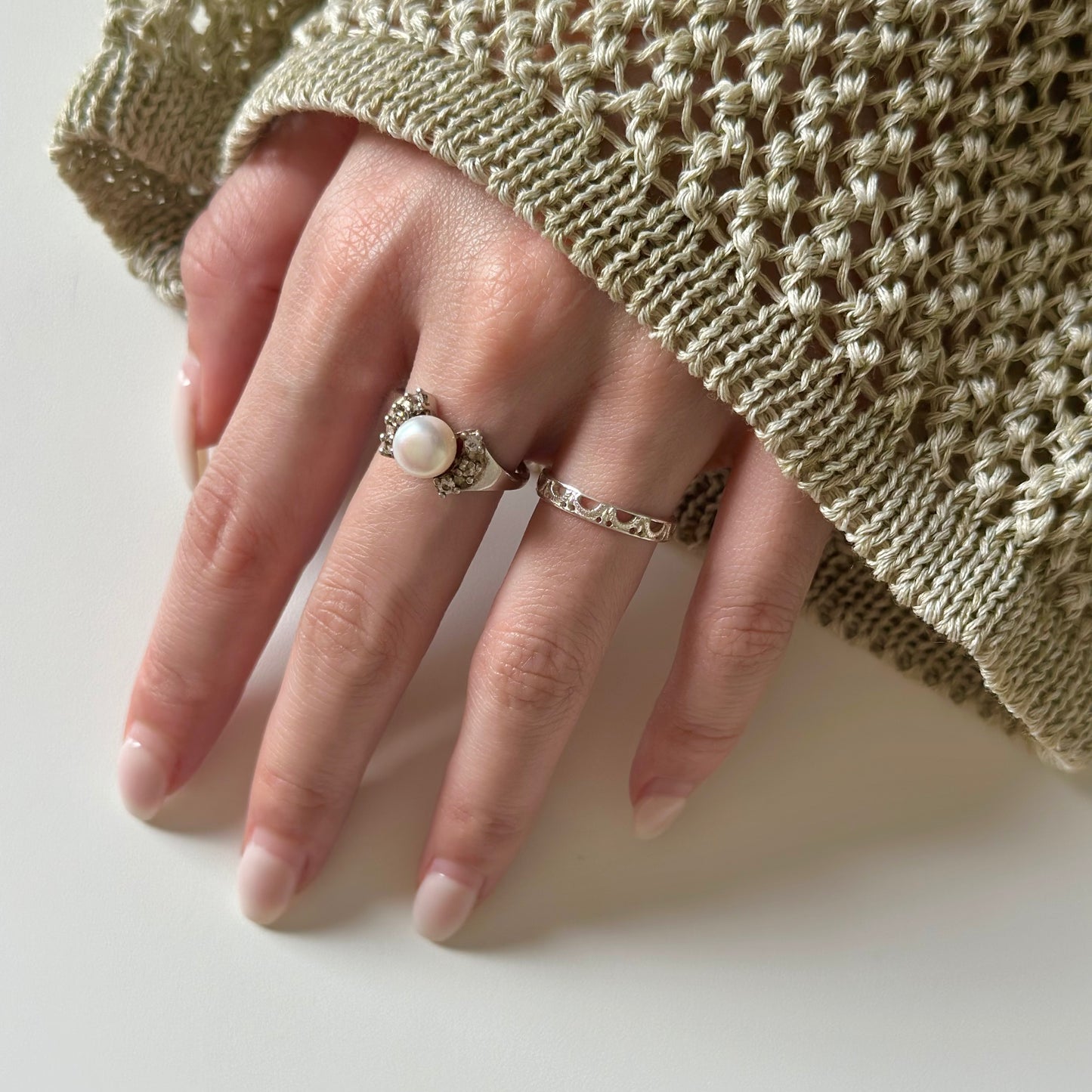【poco】Pearl design ring 4