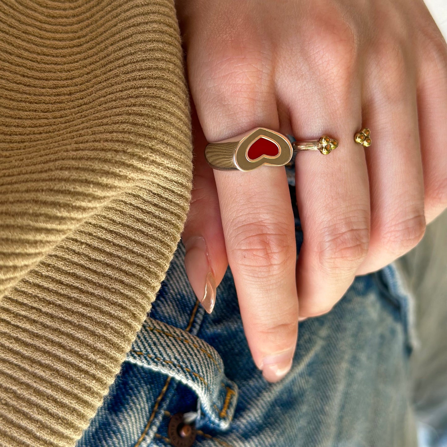 Enamel Heart ring