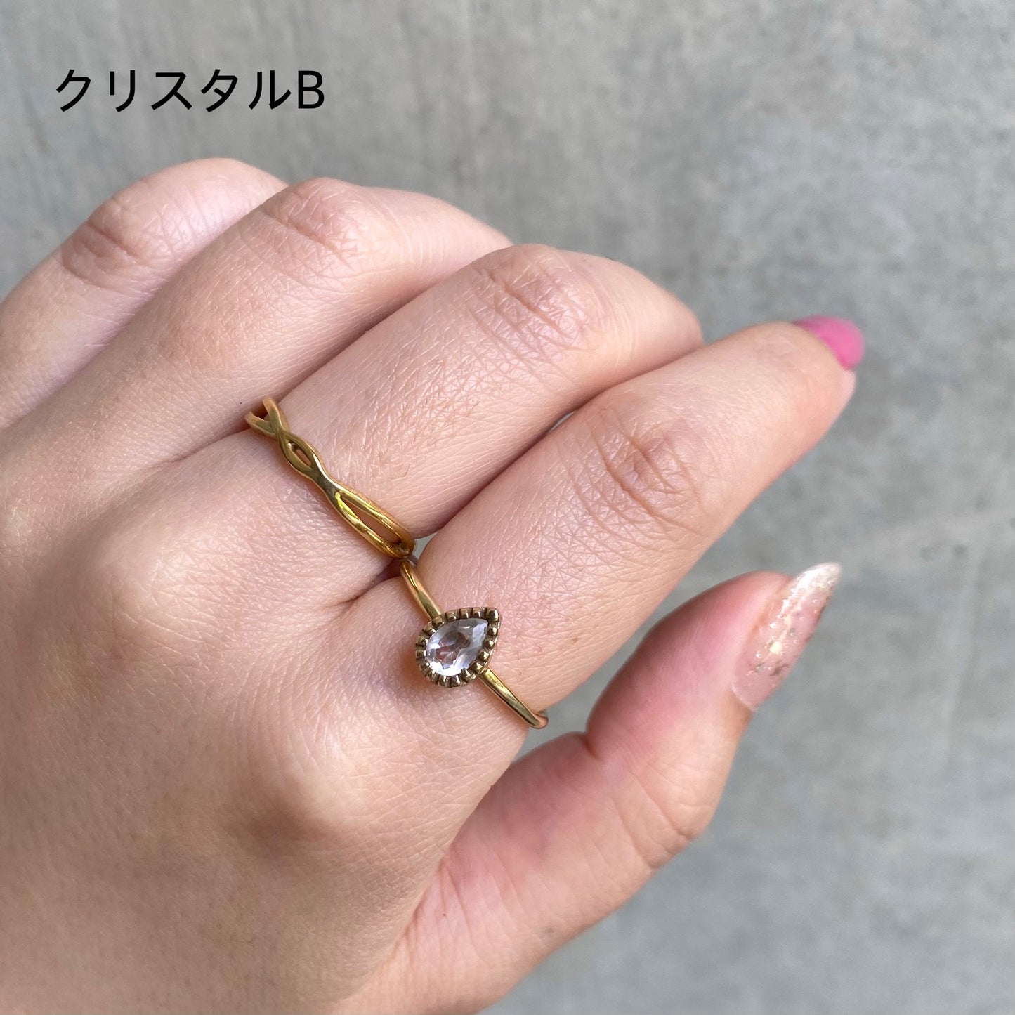 Brass petit ring 〈white/clear〉