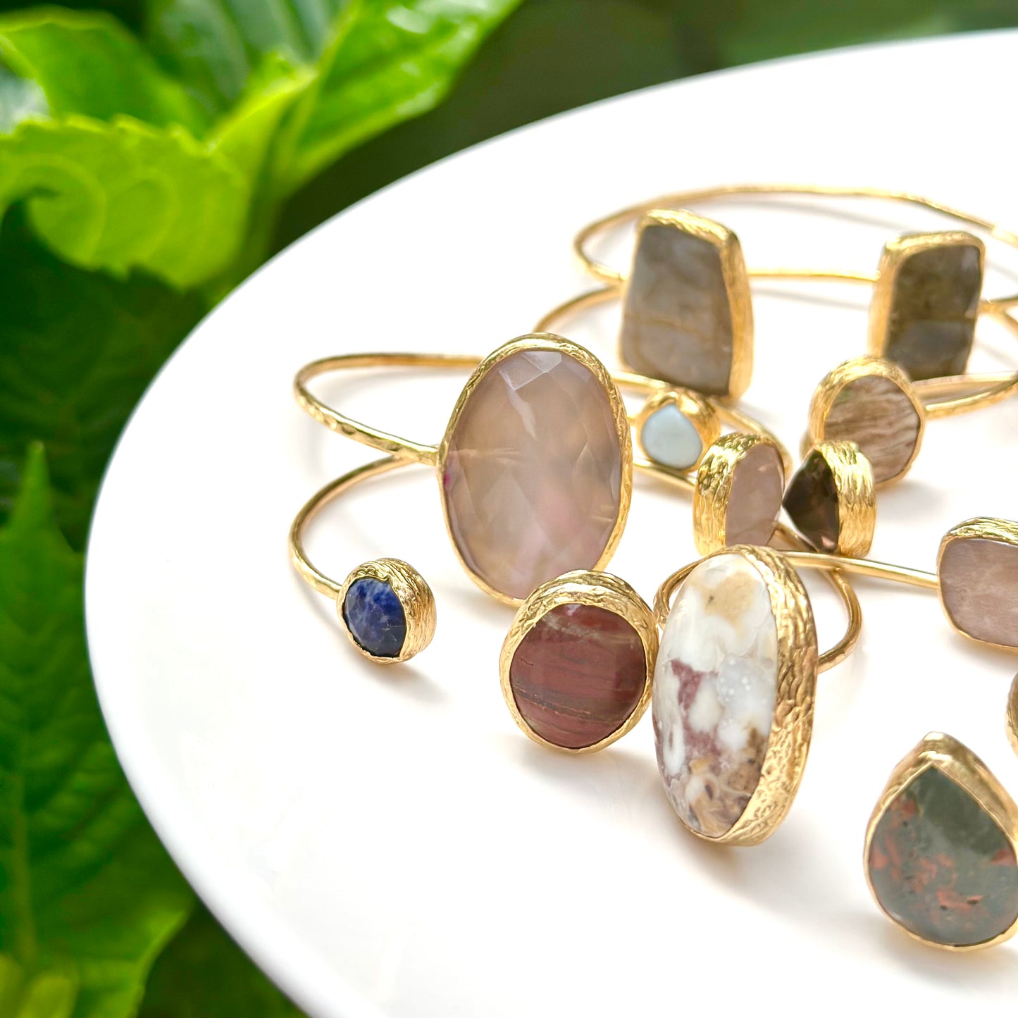 Brass 2stone Bangle 1