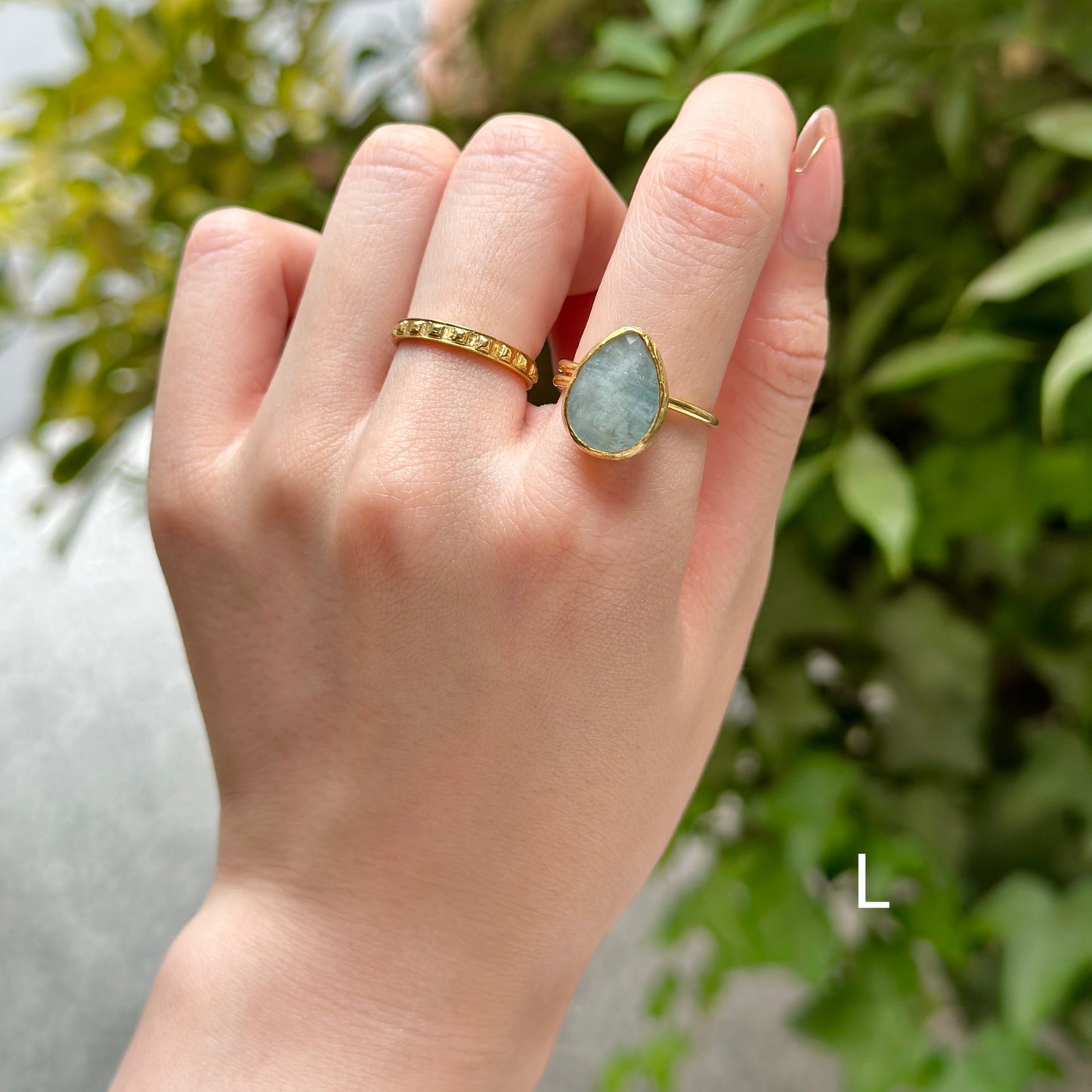 Brass 1stone ring 4