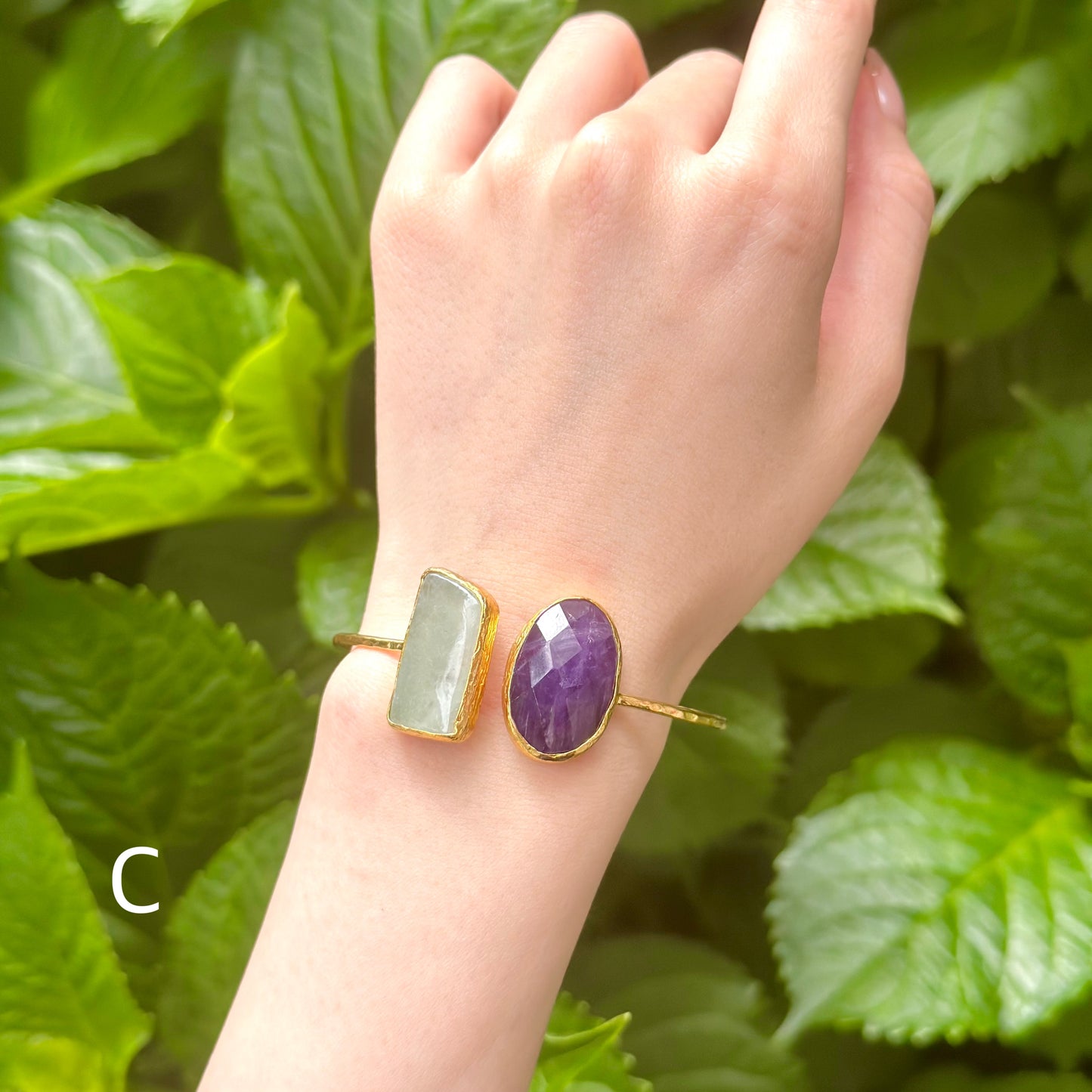 Brass 2stone Bangle 2
