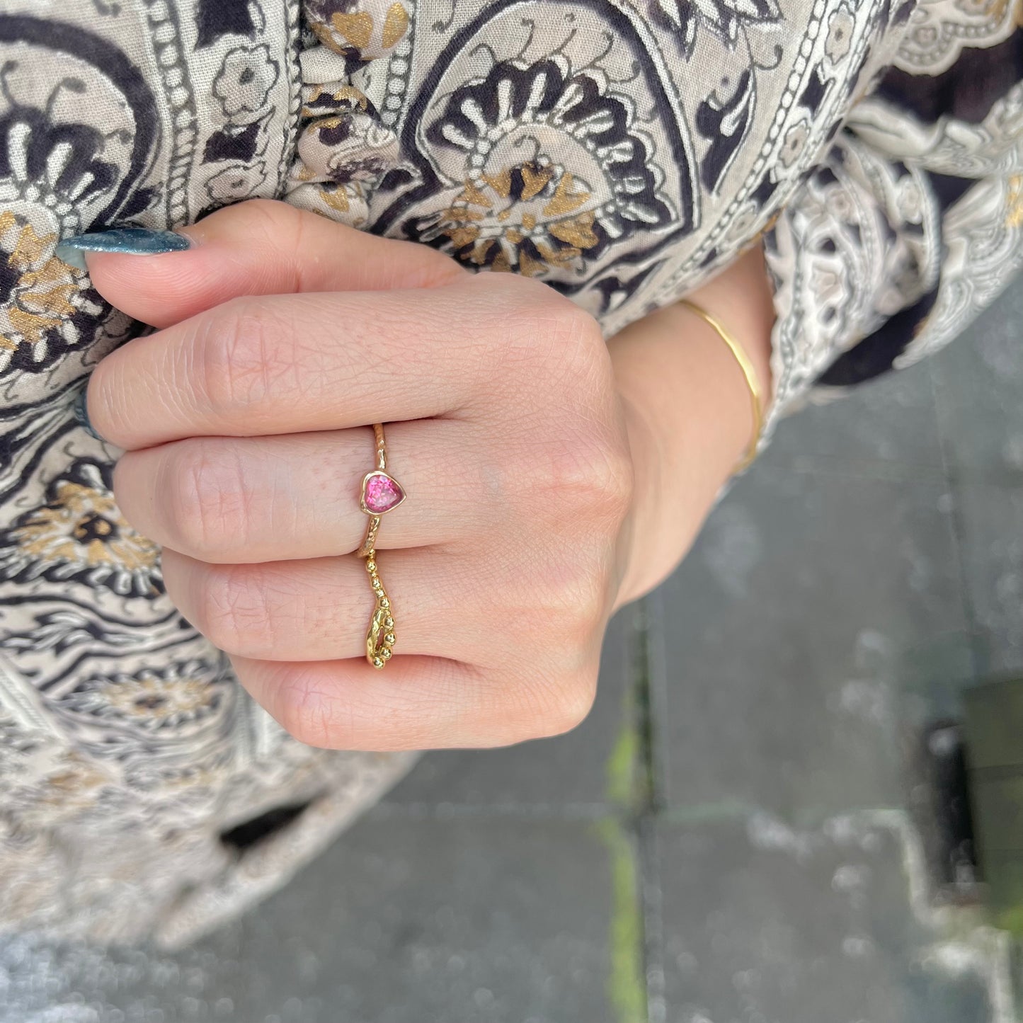 Brass petit ring〈Heart 〉1