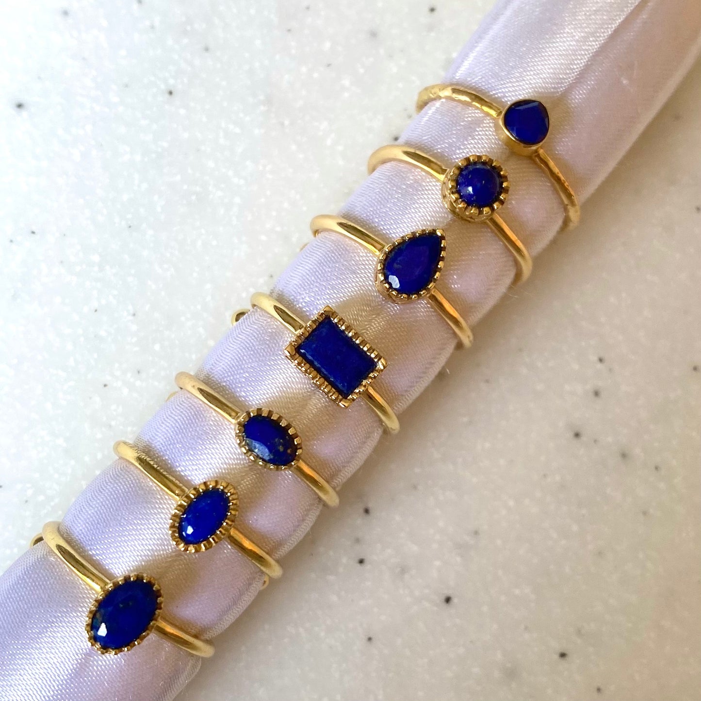 Brass petit ring〈blue2〉