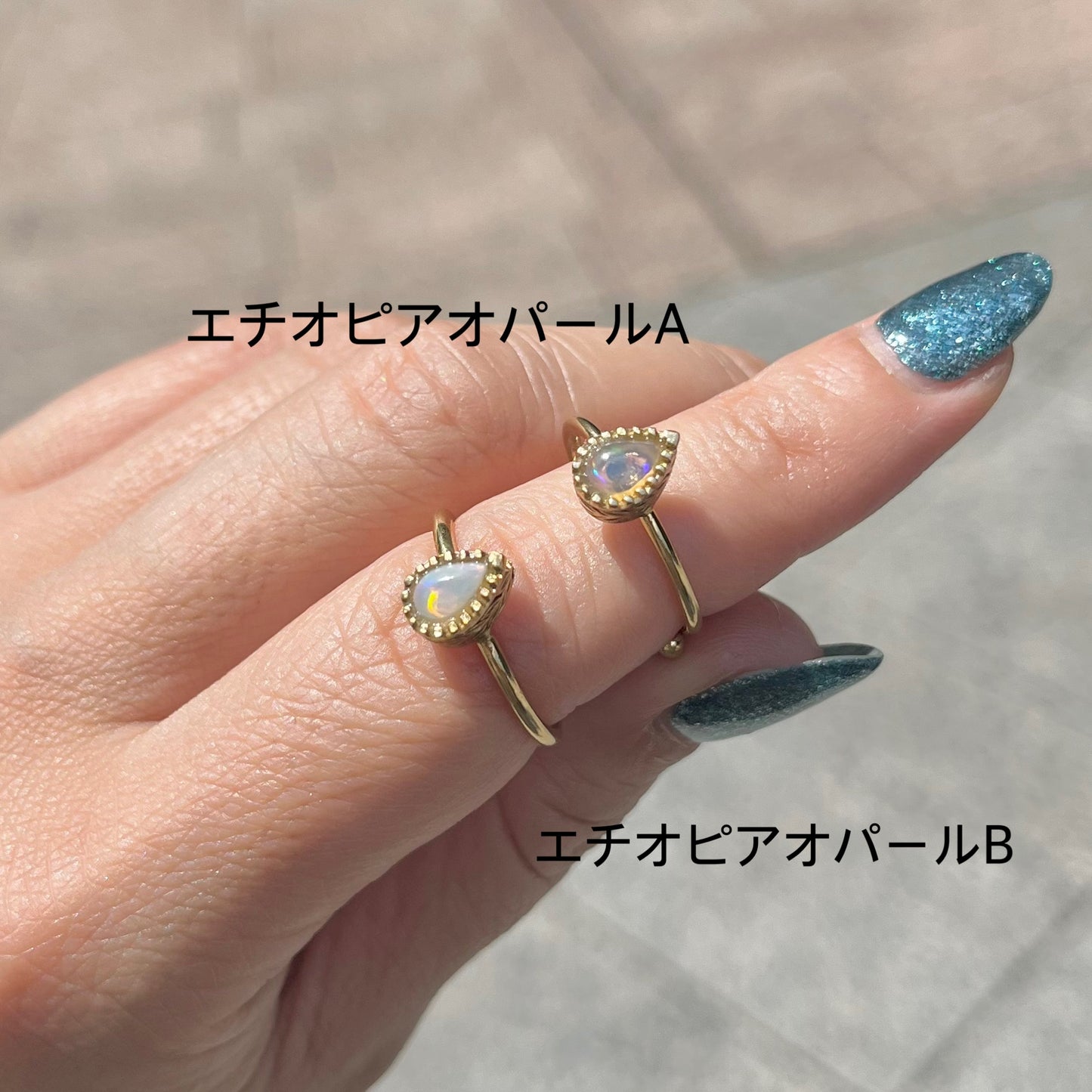 Brass petit ring〈drop〉