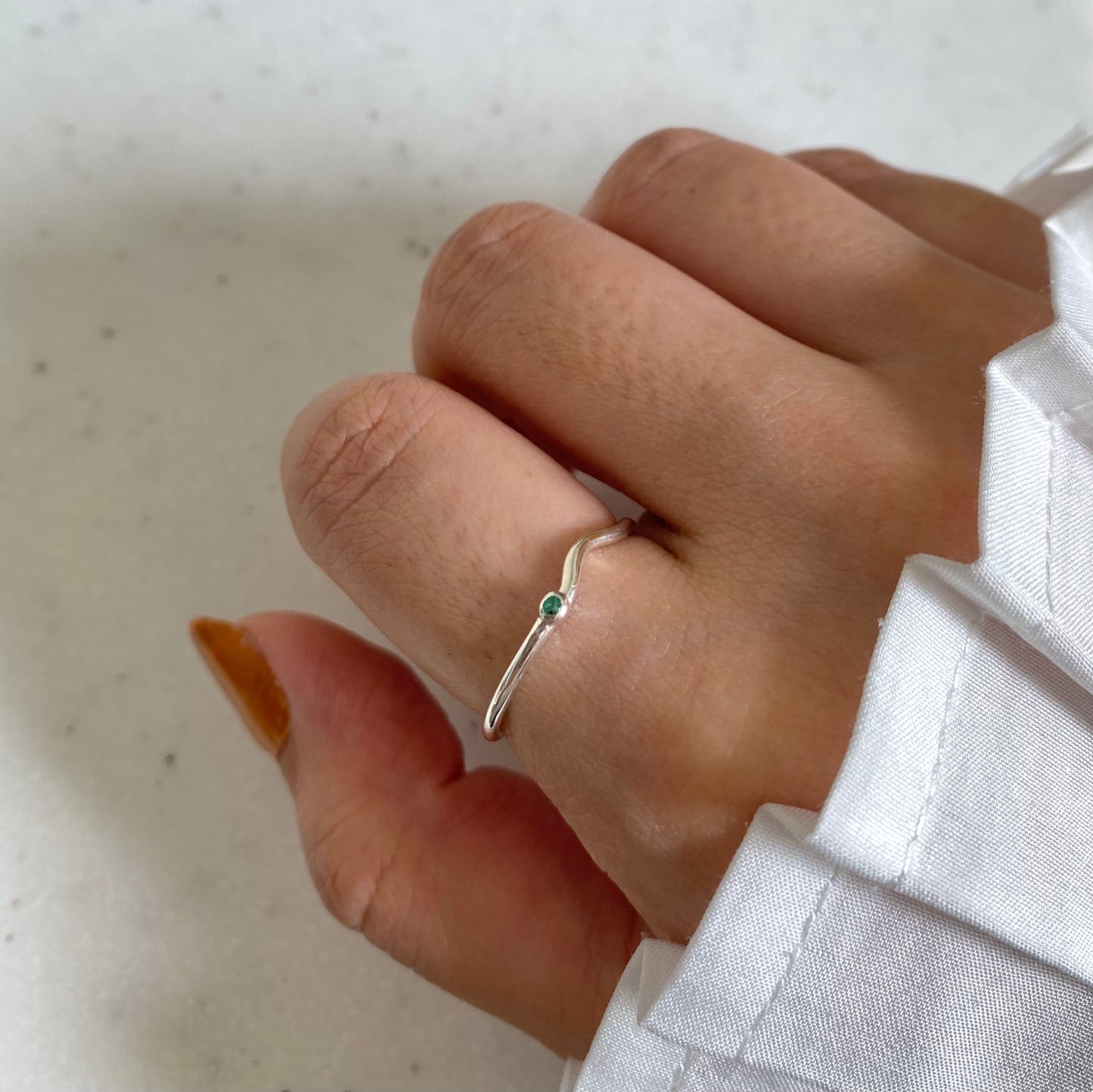 Petit stone wave ring