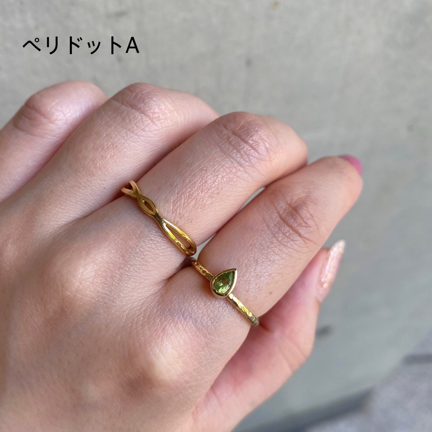 Brass petit ring〈green〉