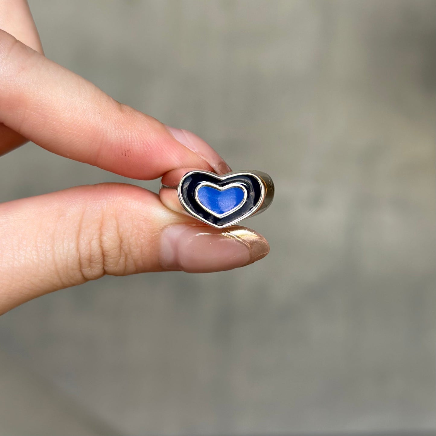 Enamel Heart ring