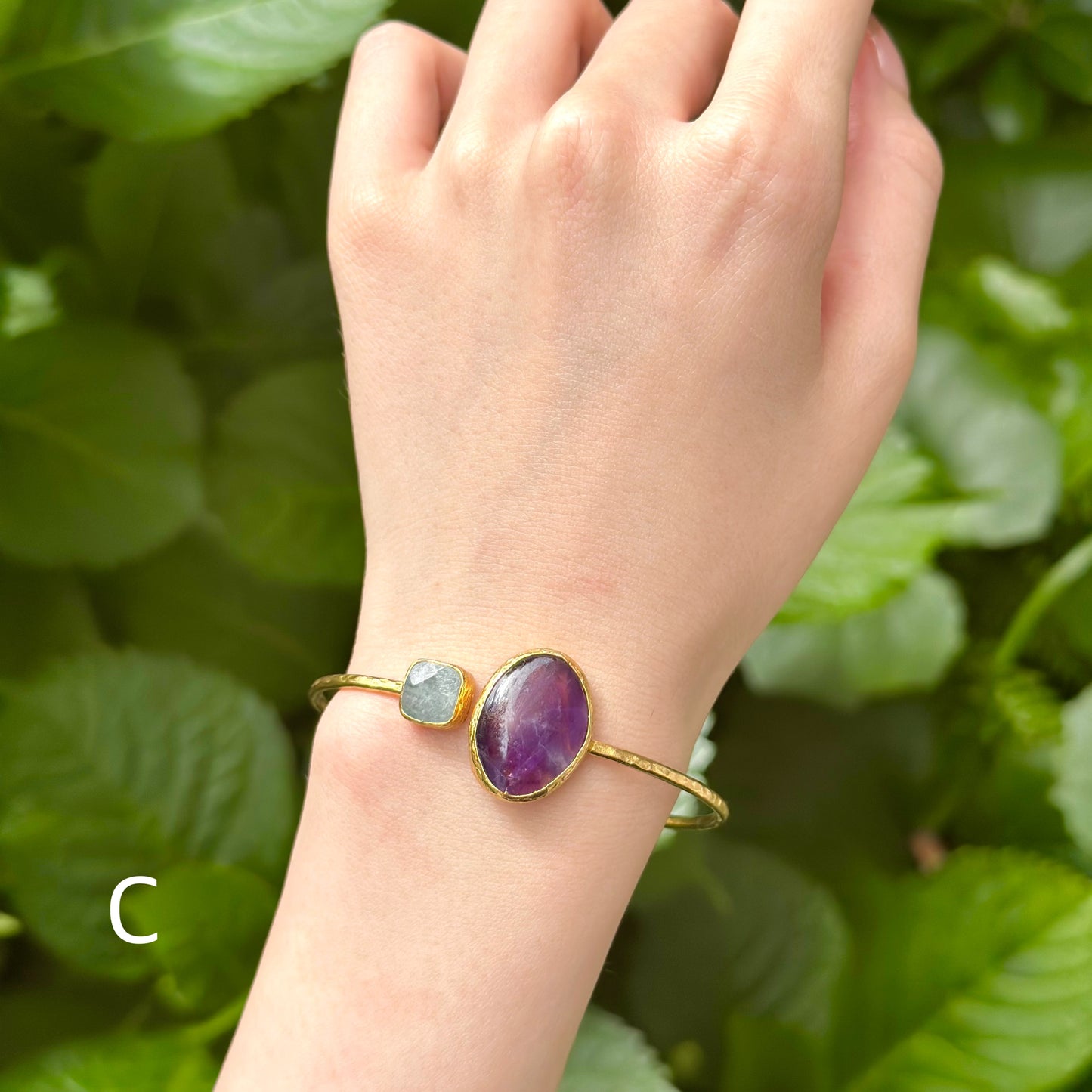 Brass 2stone Bangle 1
