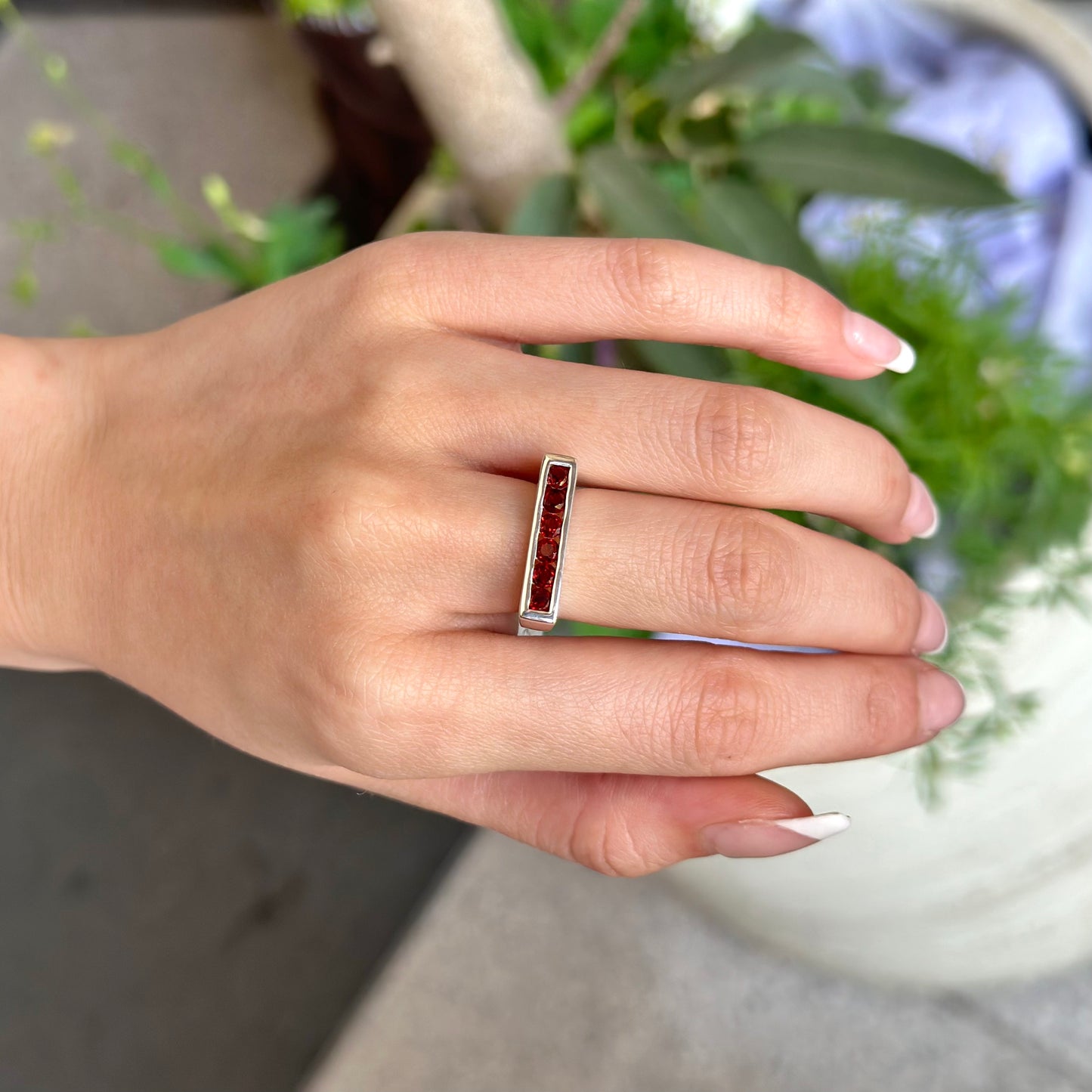 【poco】6stone line ring