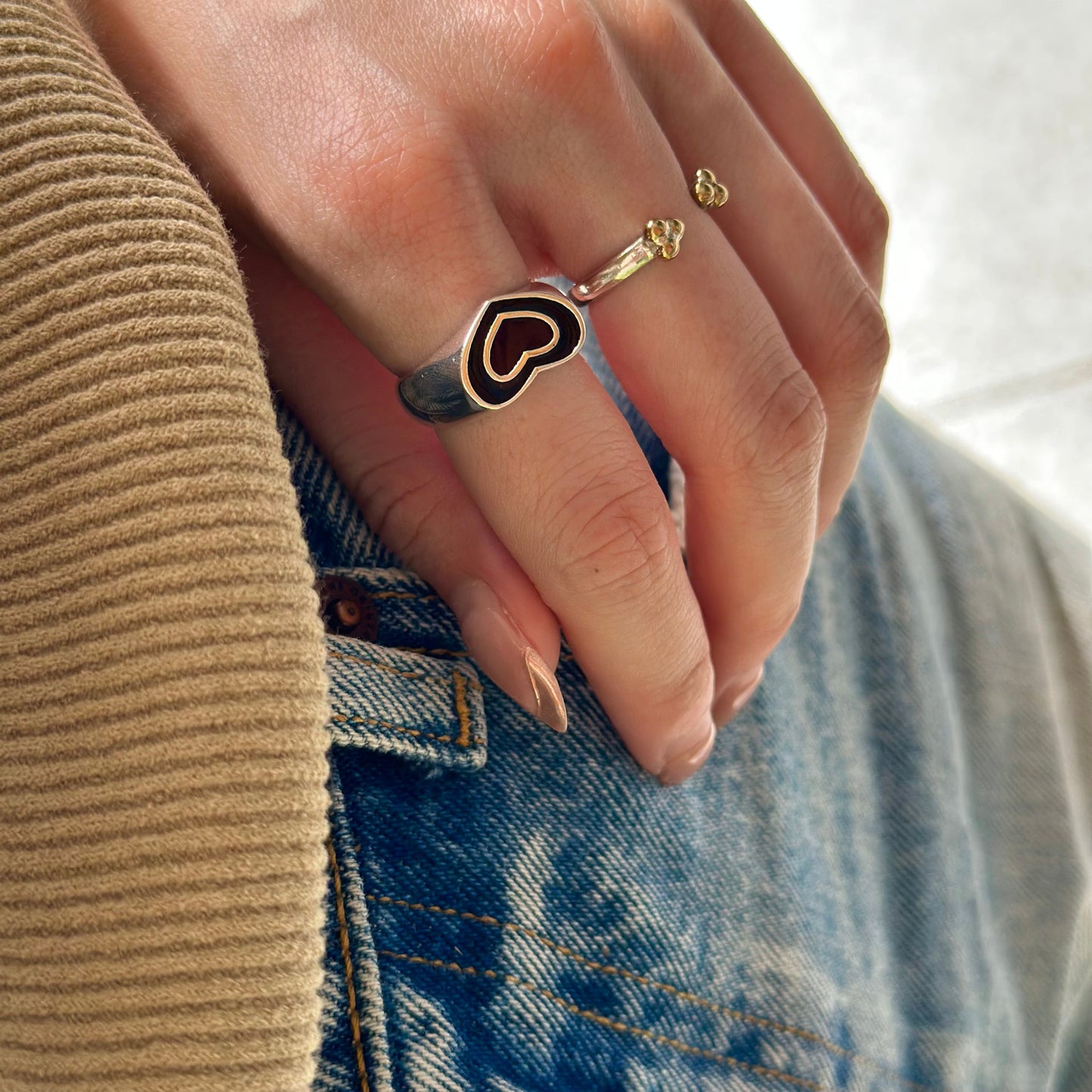 Enamel Heart ring