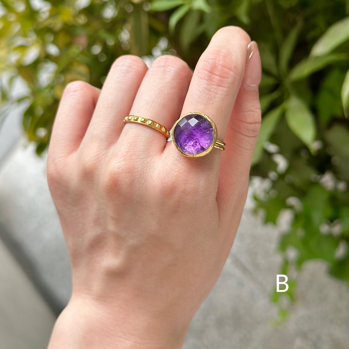 Brass 1stone ring 4