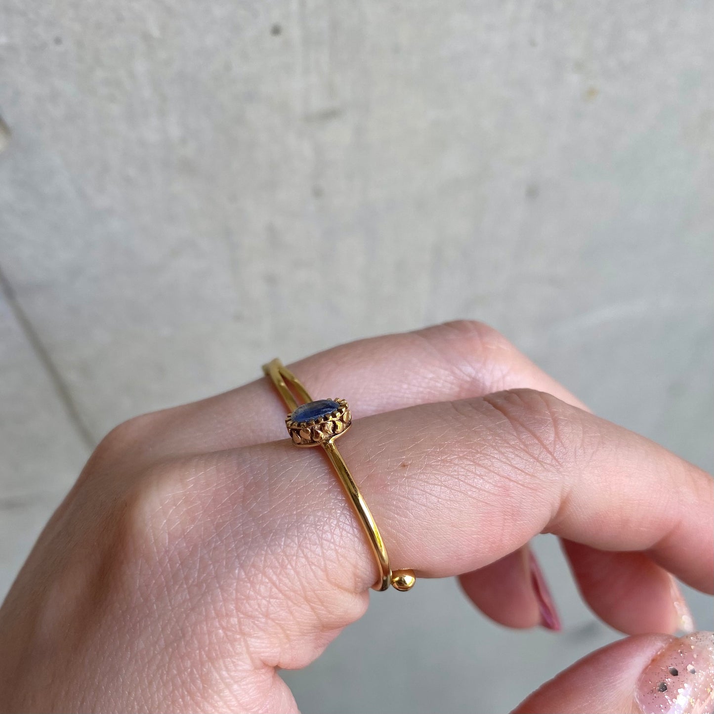 Brass petit ring〈blue1〉
