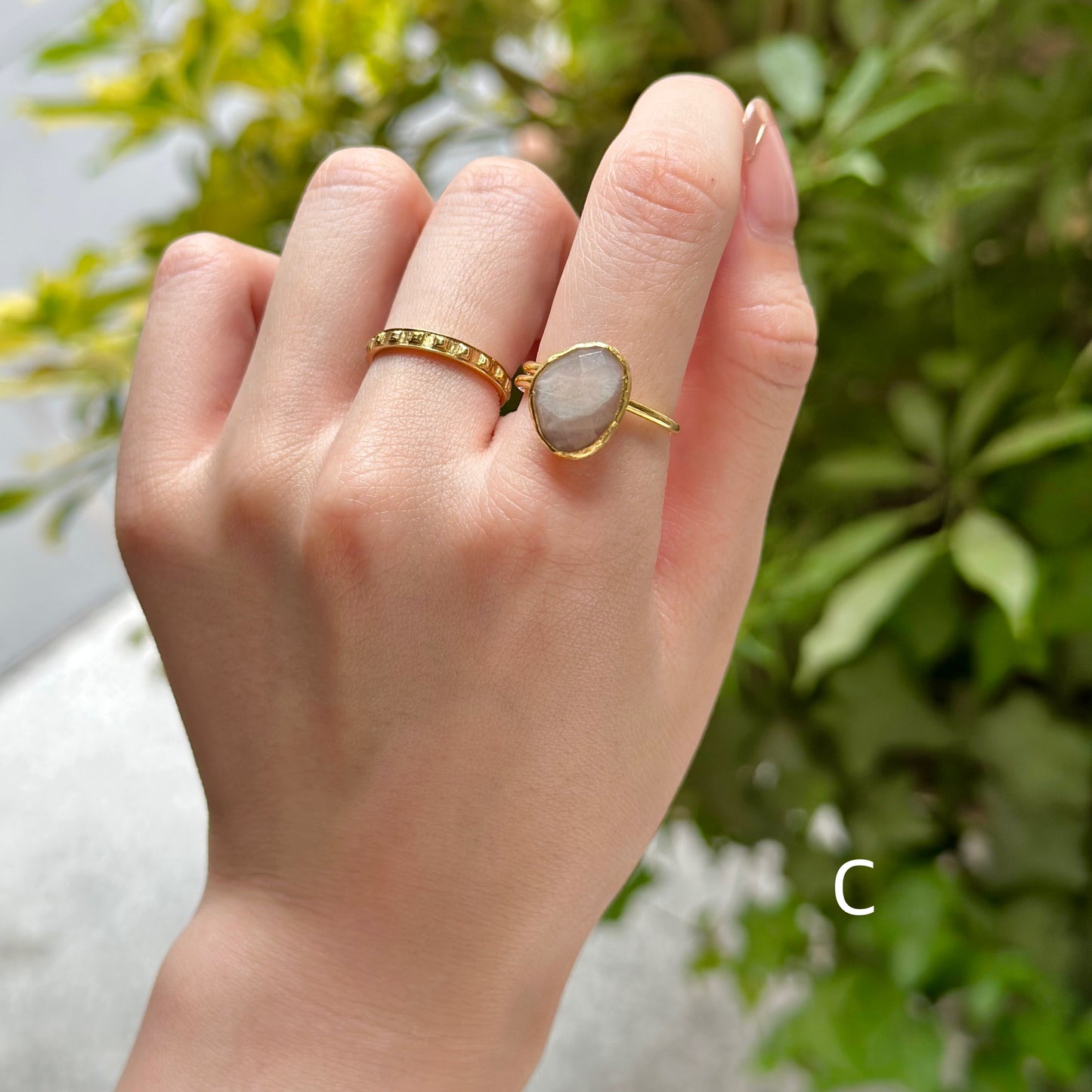 Brass 1stone ring 3