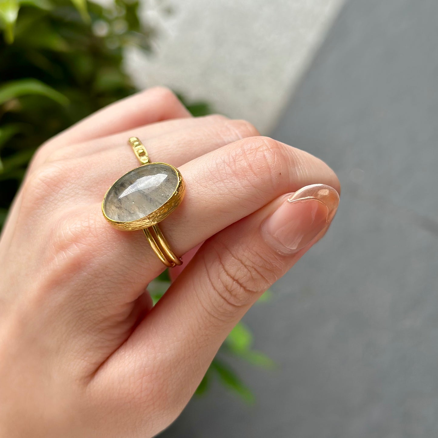 Brass 1stone ring 5