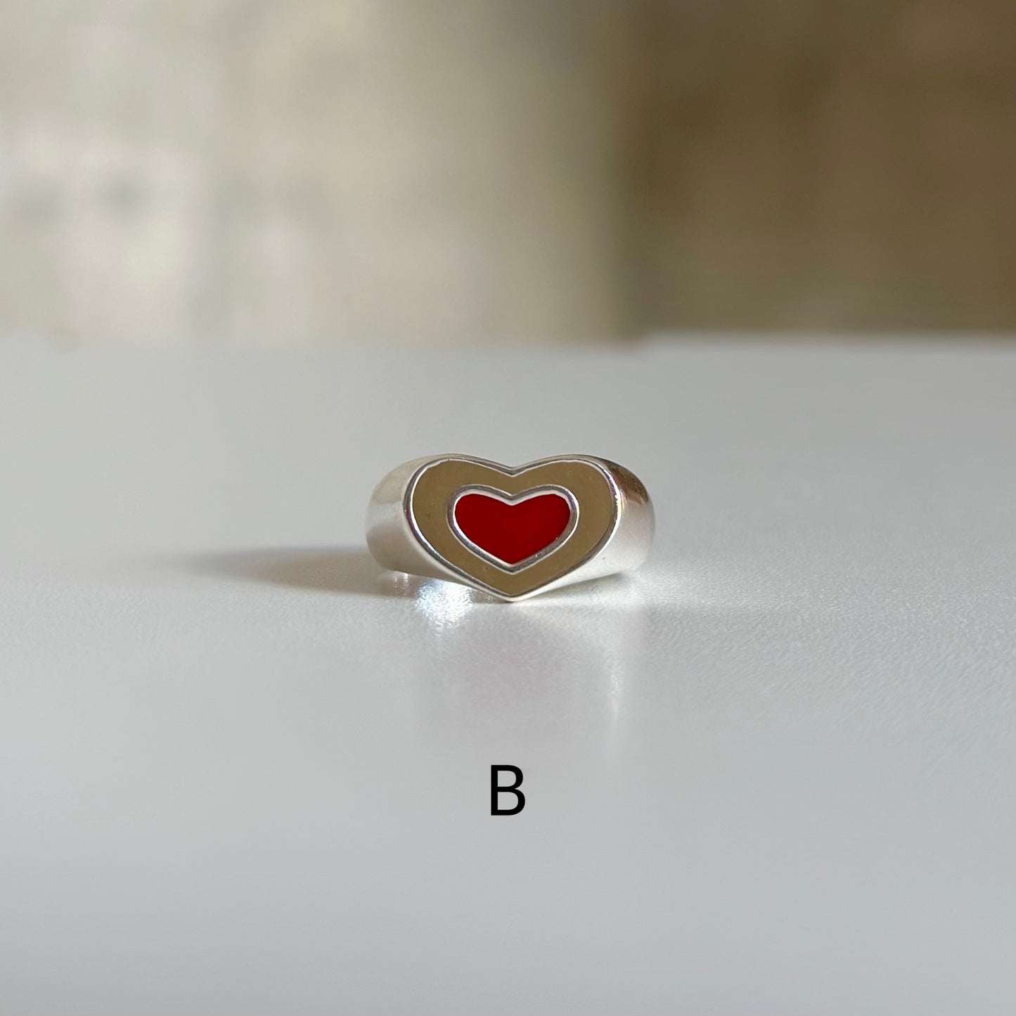 Enamel Heart ring