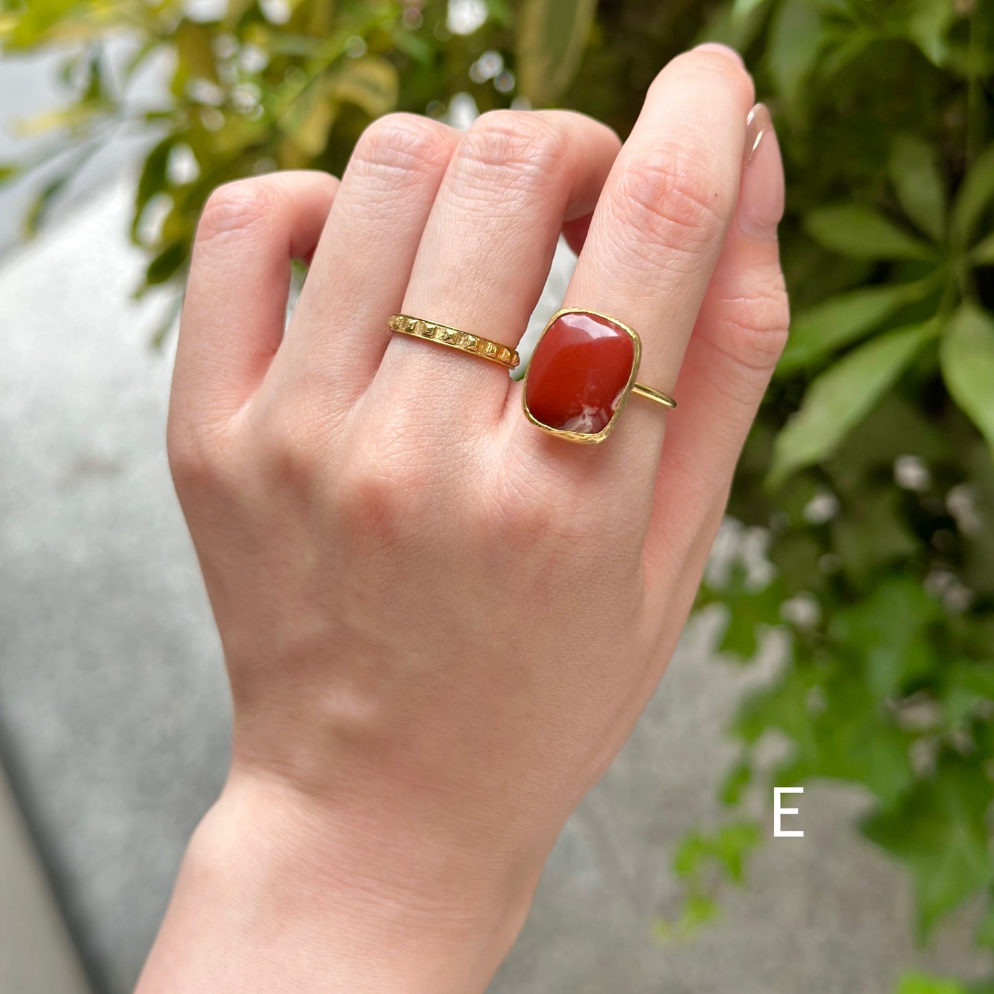 Brass 1stone ring 4