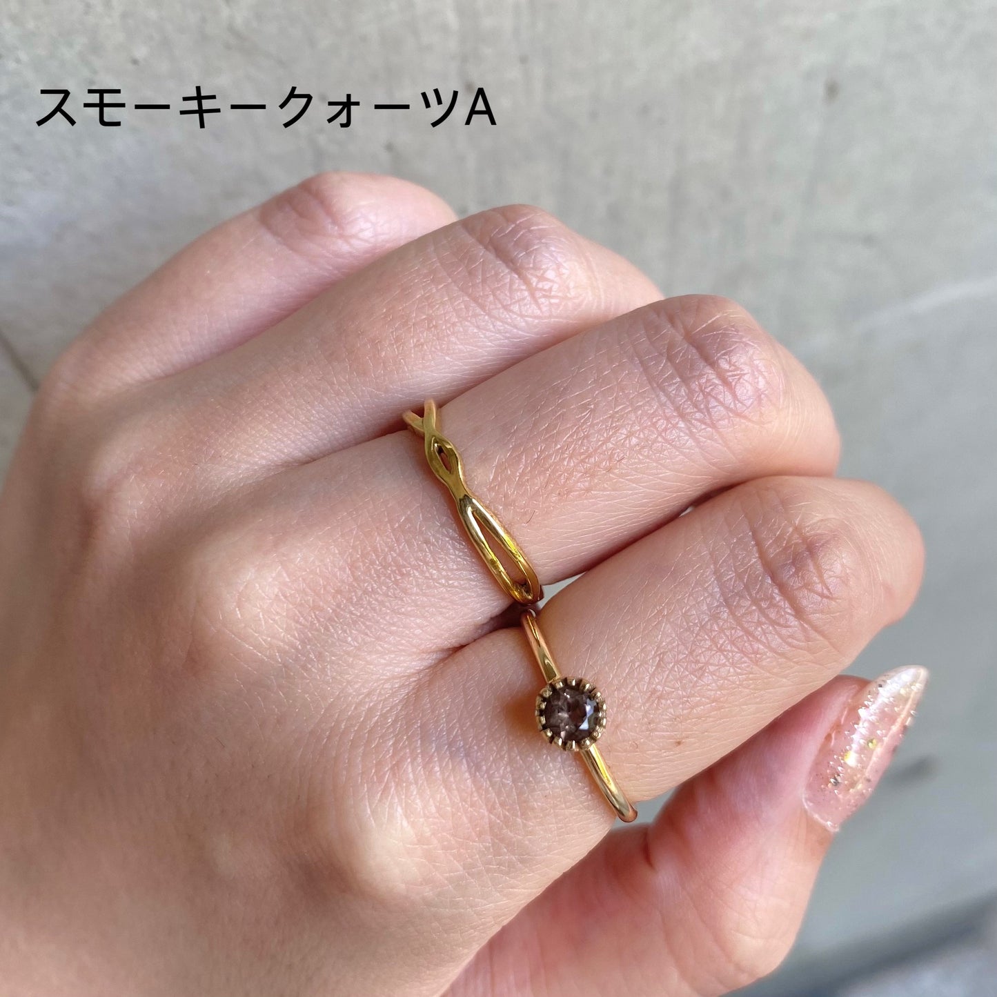 Brass petit ring〈brown〉