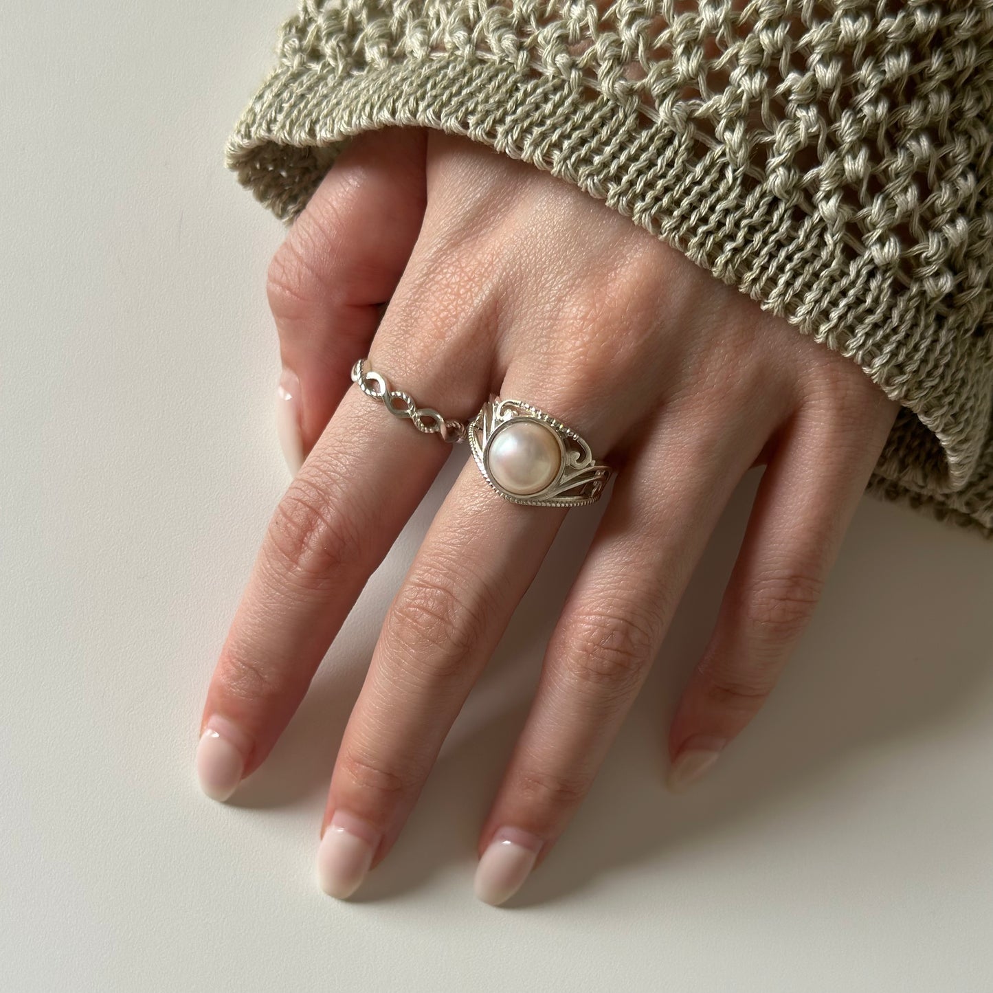 Pearl design ring 6