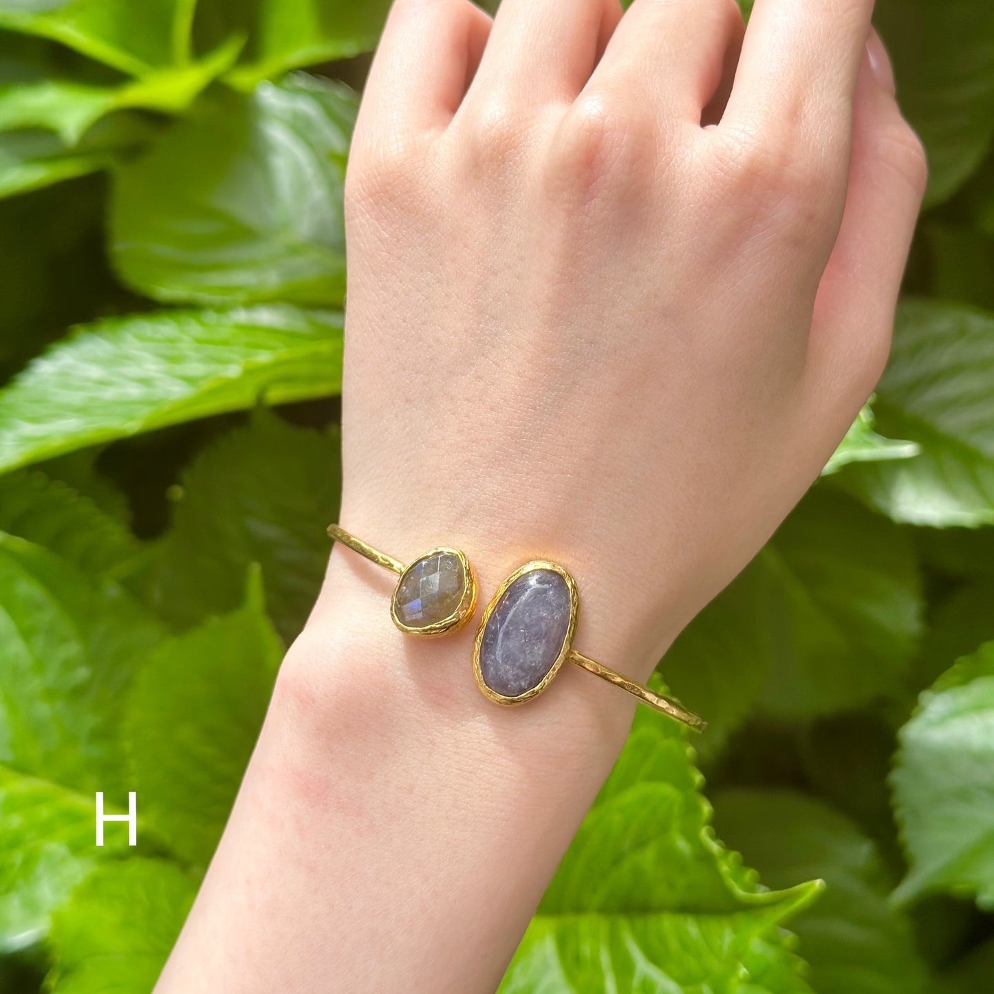 Brass 2stone Bangle 2
