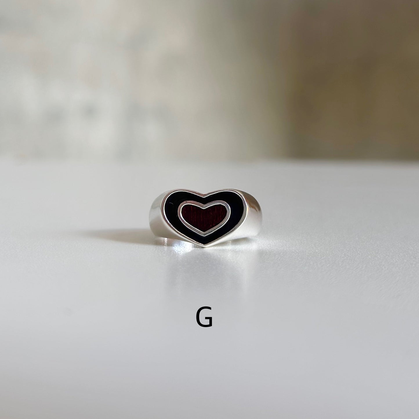 Enamel Heart ring