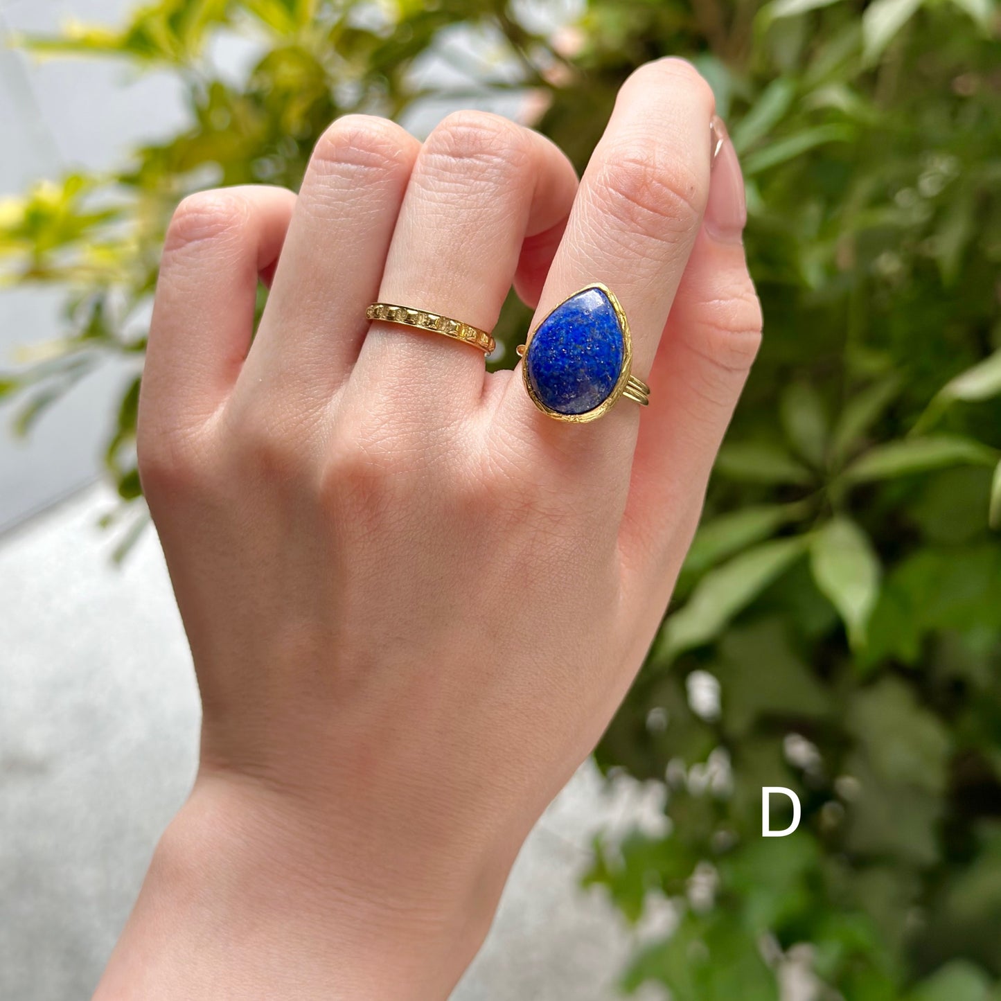Brass 1stone ring 5
