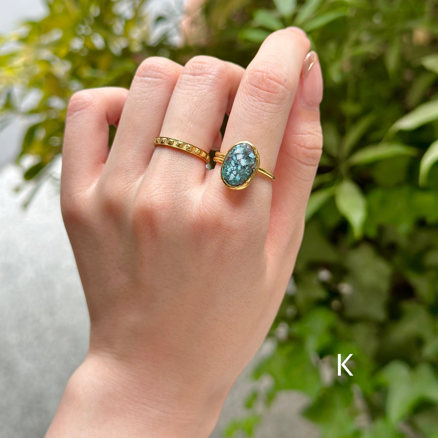 Brass 1stone ring 4