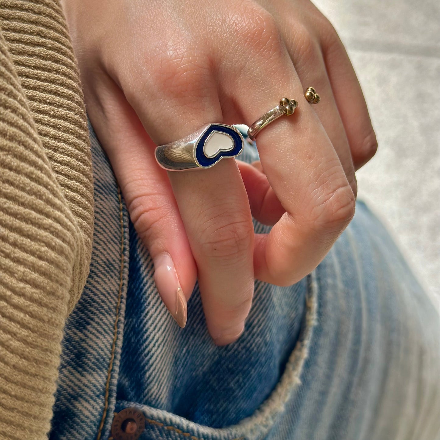 Enamel Heart ring