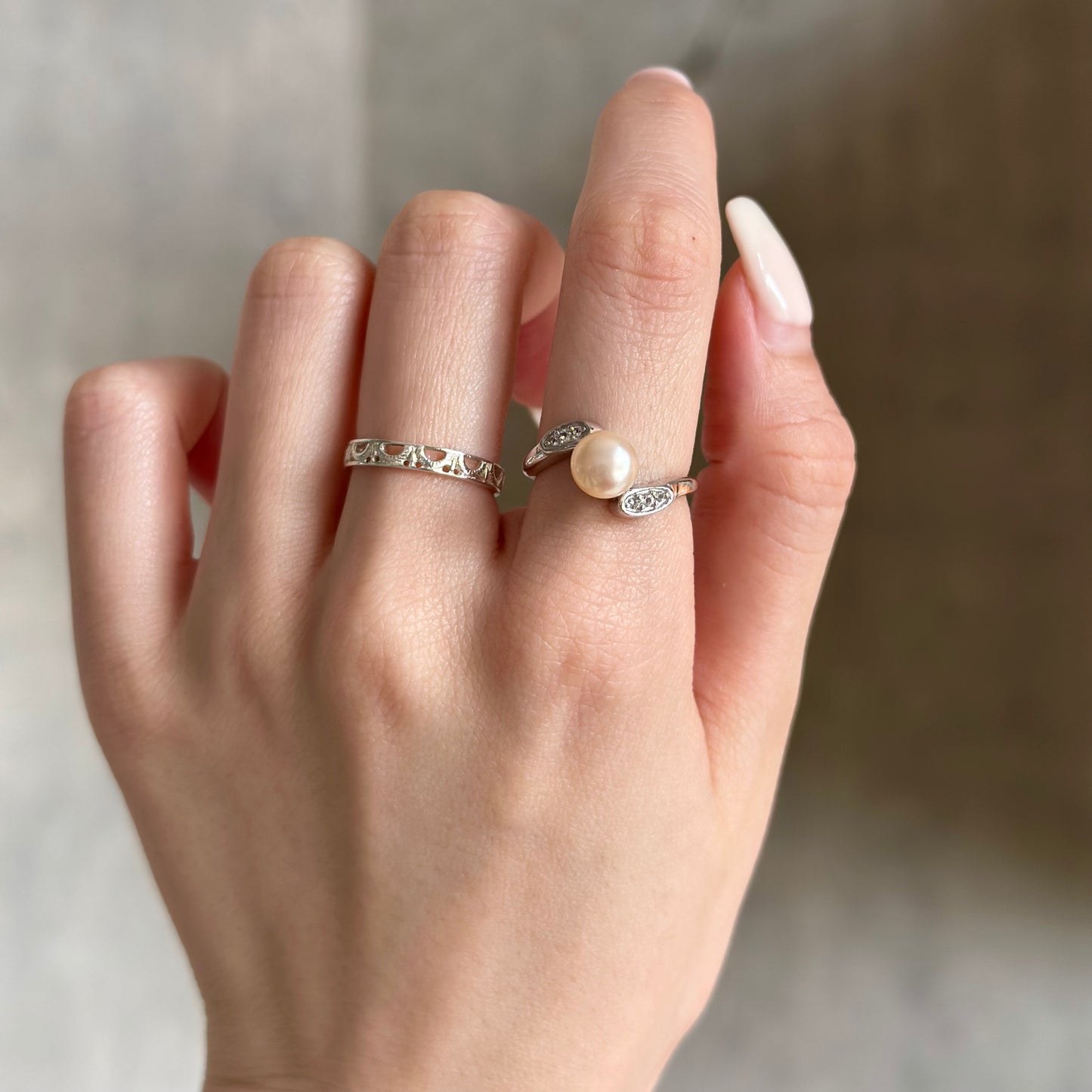 【poco】Pearl design ring 2