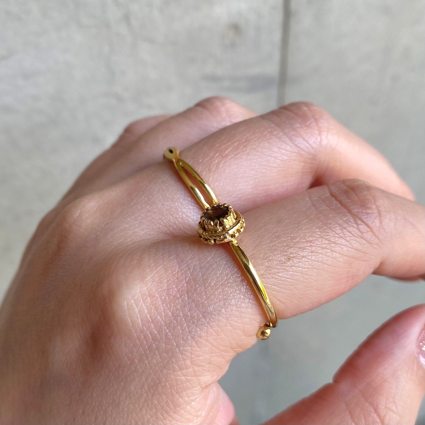 Brass petit ring〈brown〉