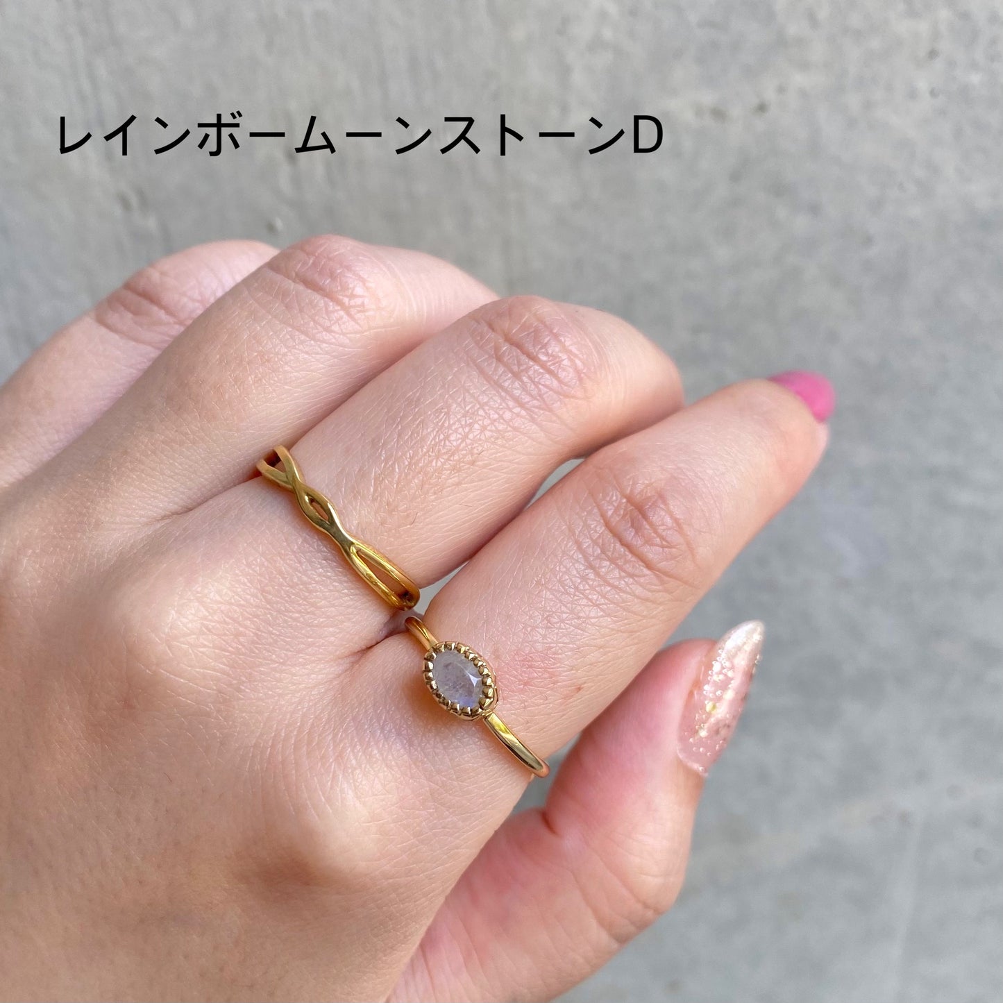 Brass petit ring 〈white/clear〉