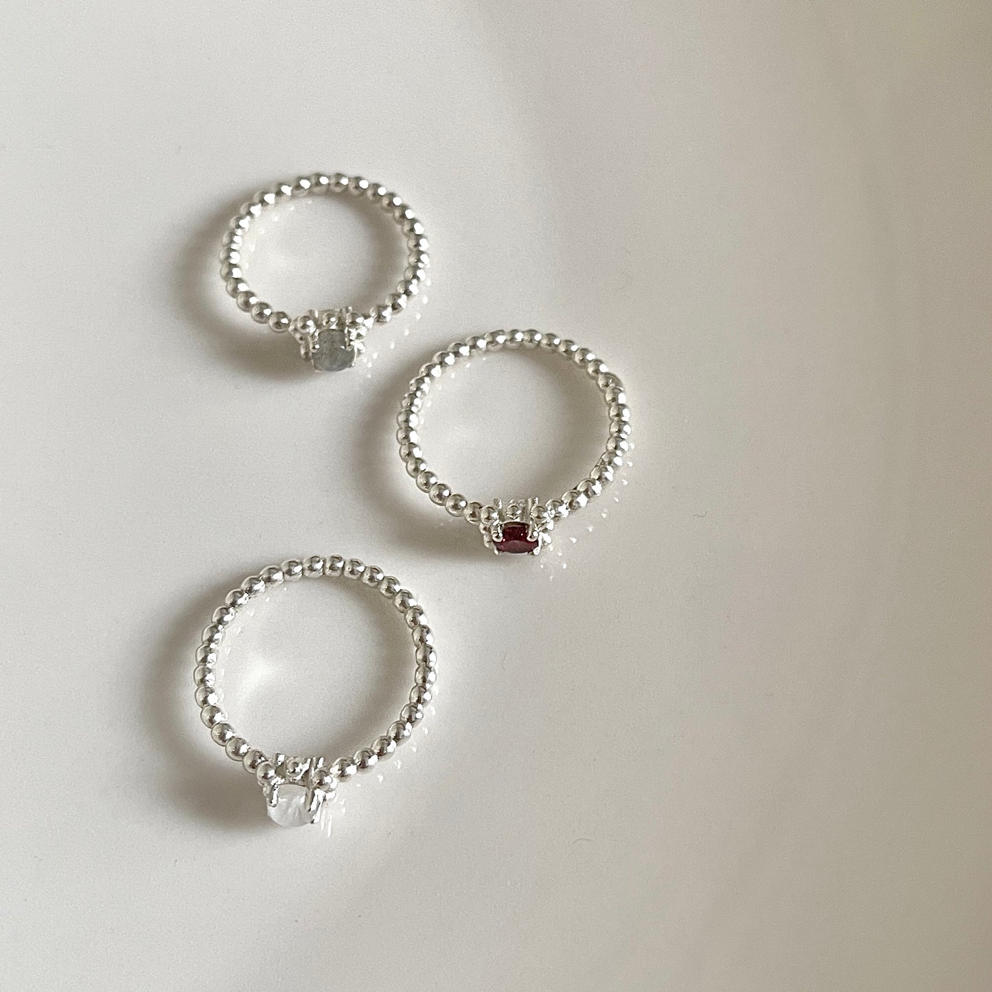 Silver925 1stone tsubu ring